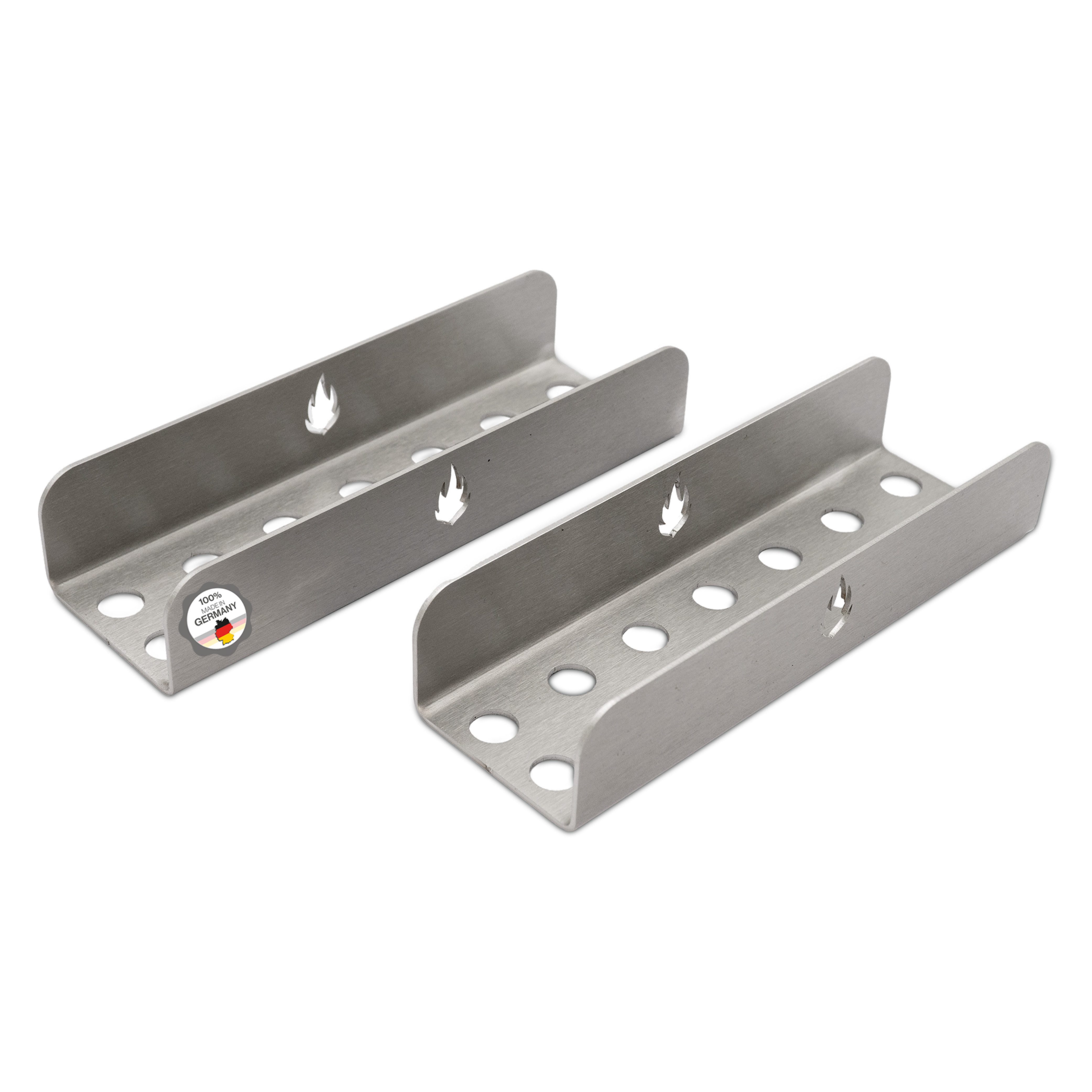 Feuerfest 123 GmbH Grillerweiterung Fisch-Rack im 2er Set aus hochwertigem Edelstahl (2-St., 100 % Made in Germany), gart Fisch perfekt ohne anbrennen am Grillrost