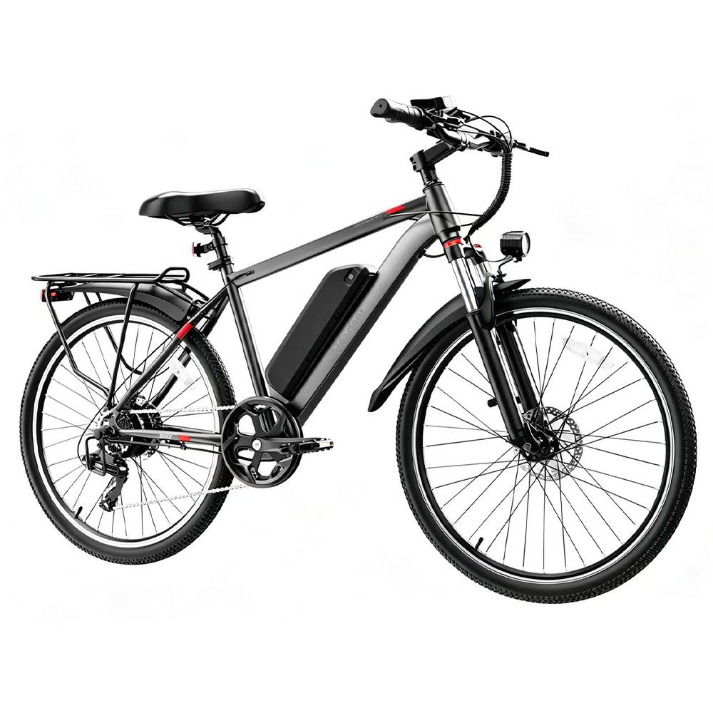Vankel E-Bike Mountainbike BK1350 26 Zoll mit 48 V/15 Ah Akku, App und 25 km/h, Kettenschaltung, Heckmotor, 720 Wh, Für Alltag und Touren mit Federgabel, Display und Scheibenbremsen
