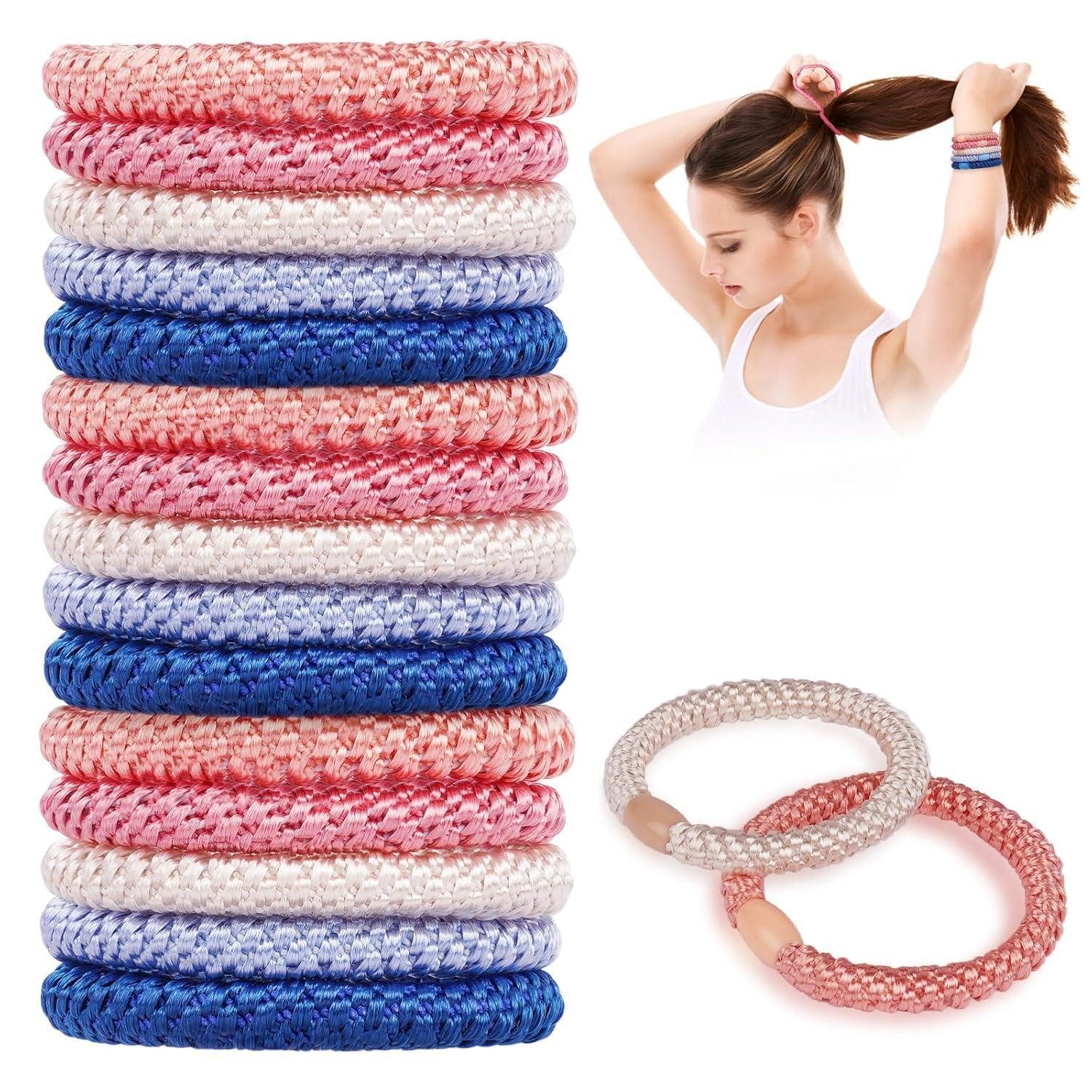 AUAUY Haargummi 15 Stück Elastische Haargummis Zopfgummi Pferdeschwanz Halter für