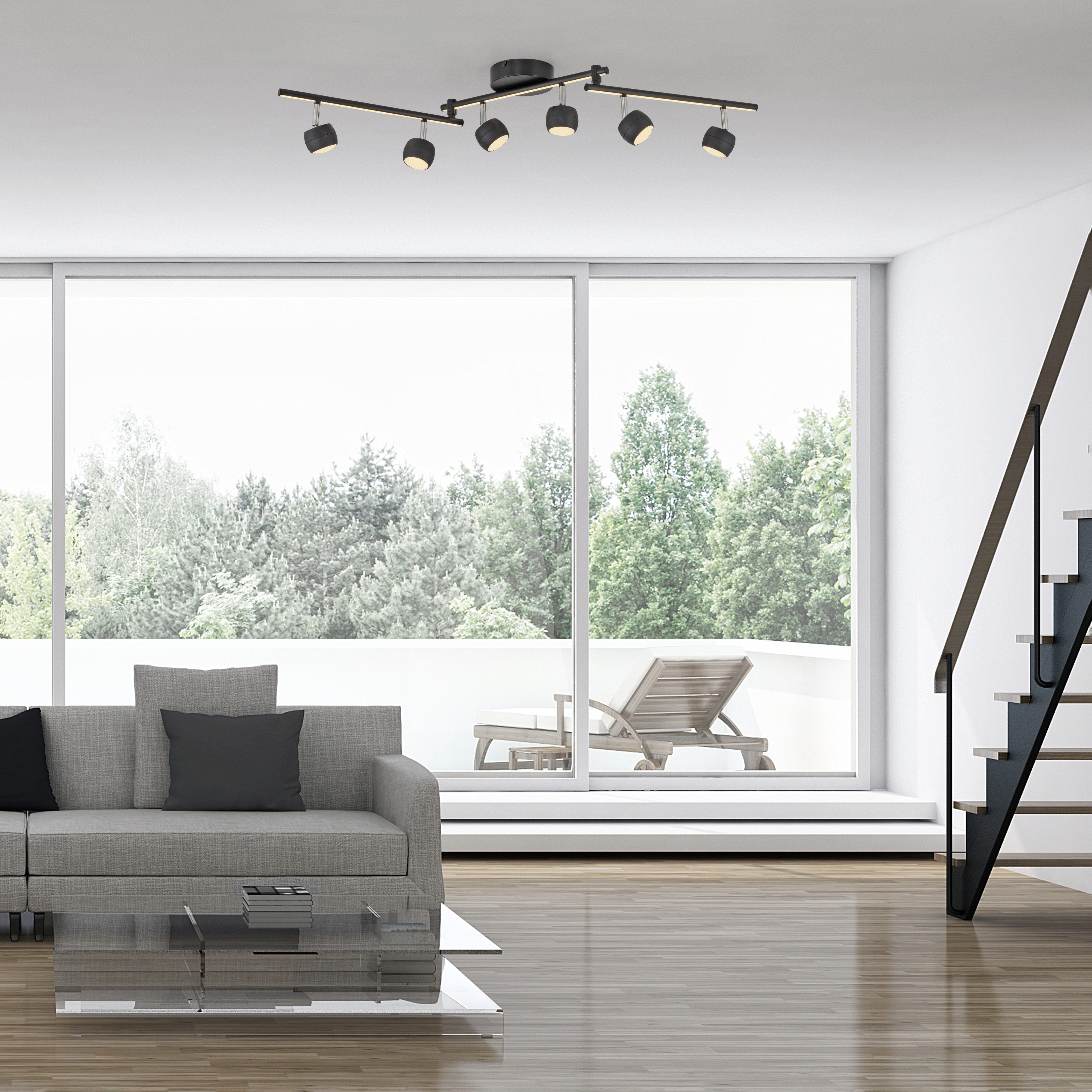 JUST LIGHT LED Deckenleuchte JARIK, getrennt schaltbar, LED fest integriert, Warmweiß, Serienschalter: Alles / Spots / Profile, getrennt schaltbar