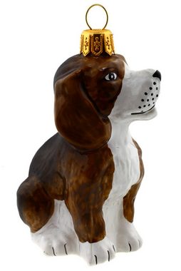 Hamburger Weihnachtskontor Christbaumschmuck Hund Beagle, Dekohänger - mundgeblasen - handdekoriert