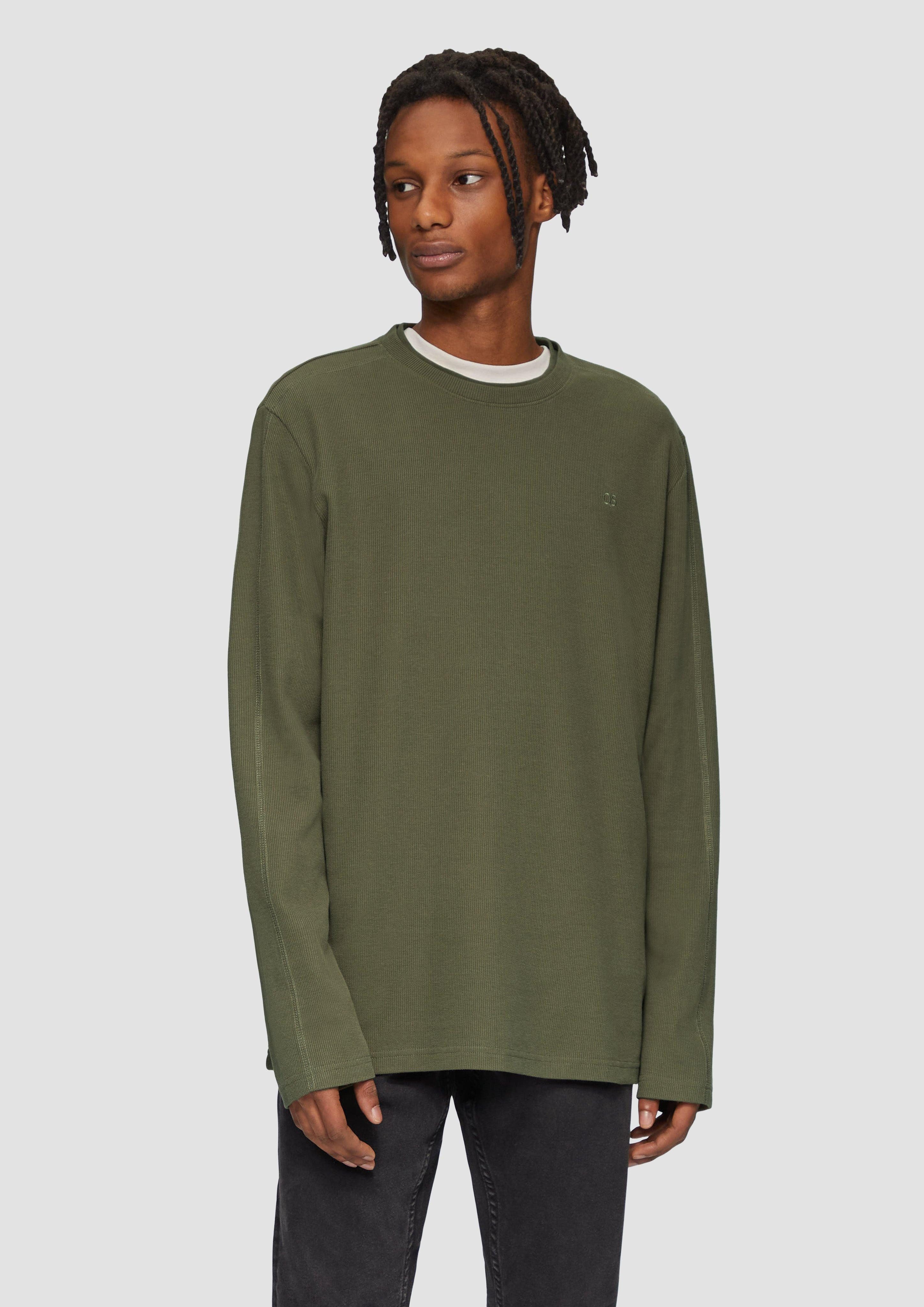 QS Langarmshirt Longsleeve mit Rippstruktur und günstig online kaufen