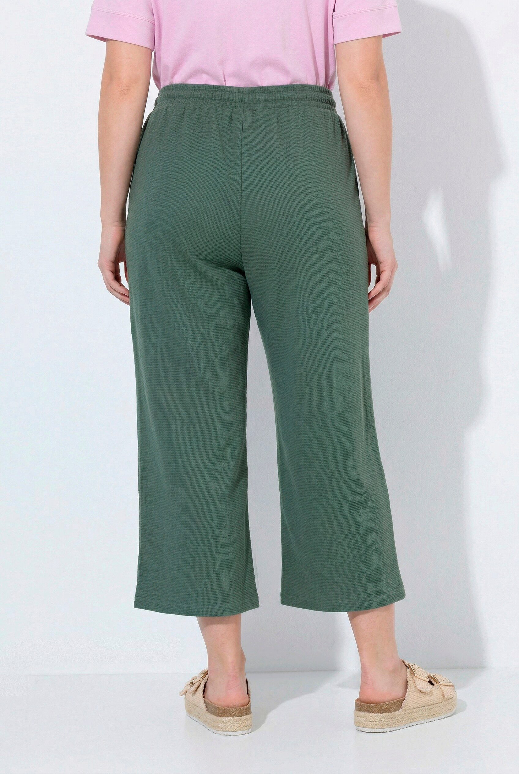 Ulla Popken Culotte Sweat-Culotte Waffelstruktur weites Bein