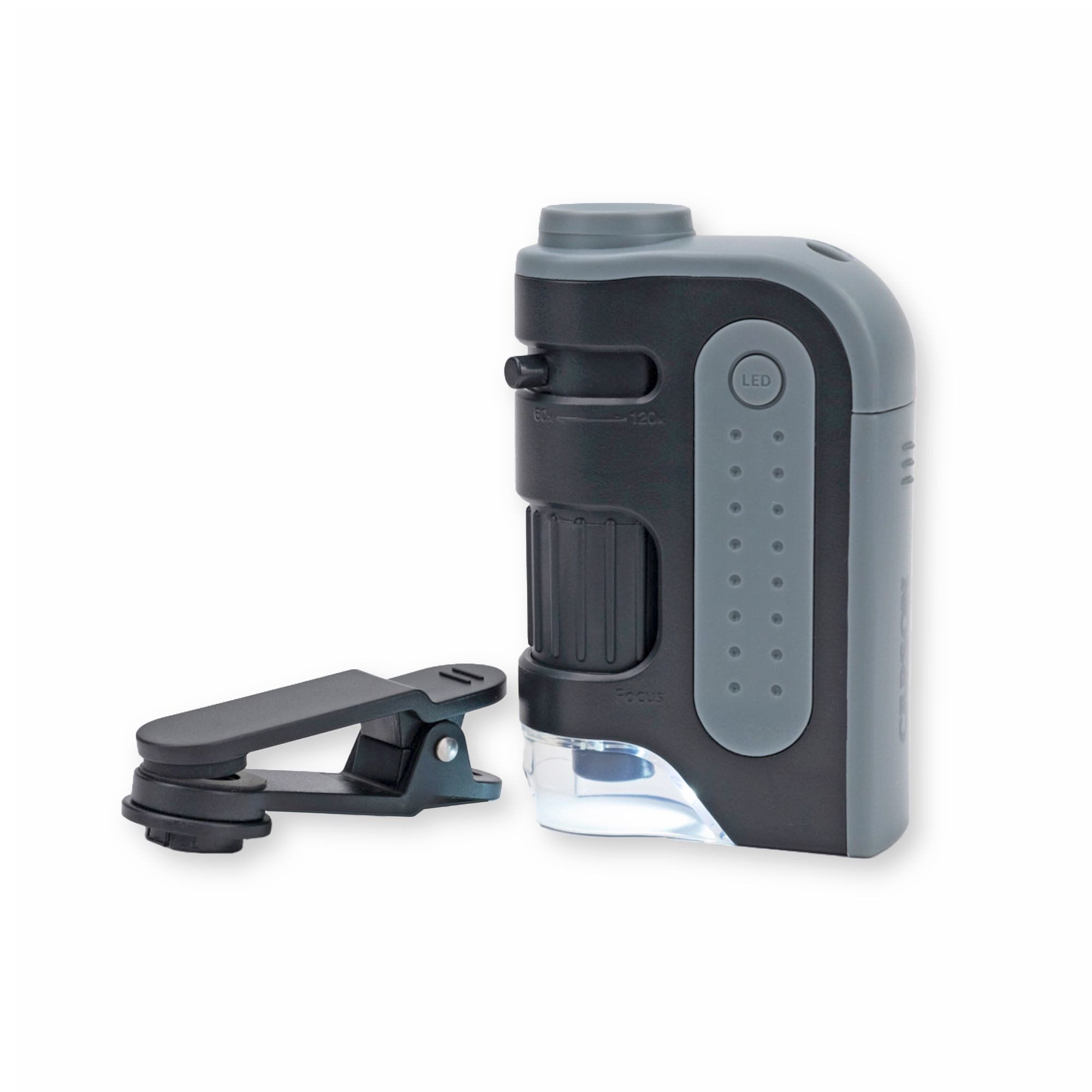Experimentierkasten MicroBrite Pro LED Taschenmikroskop mit Smartphone-Adapterclip