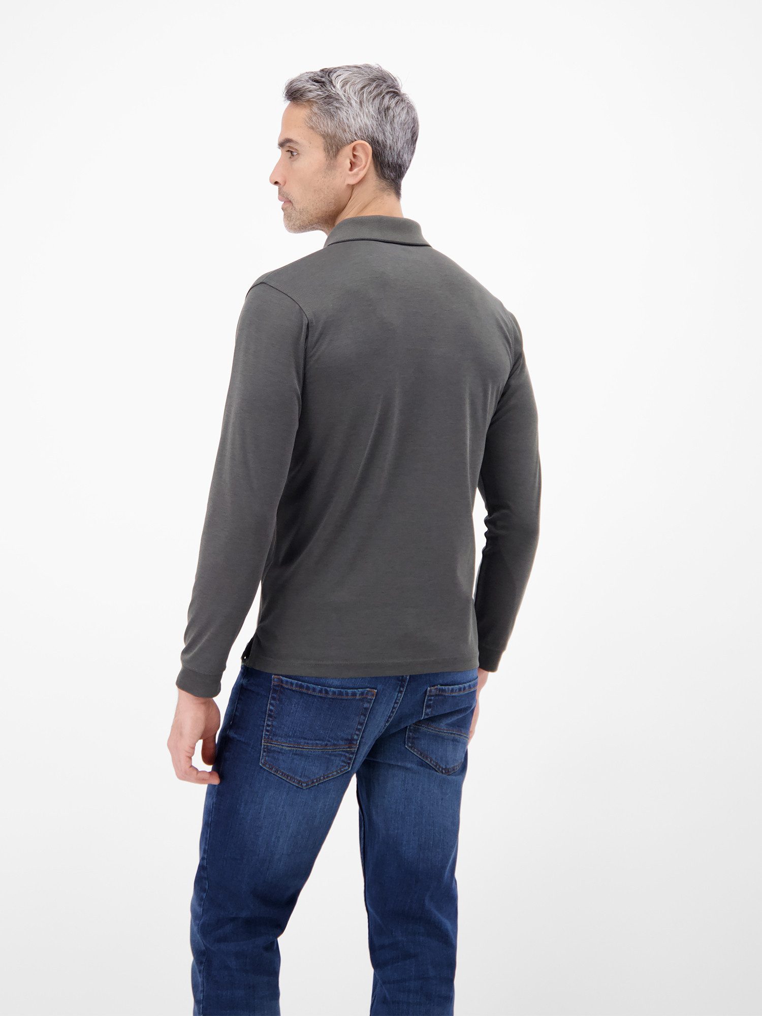 LERROS Sweatshirt Langarm Polo mit Brusttasche aus Baumwollmix