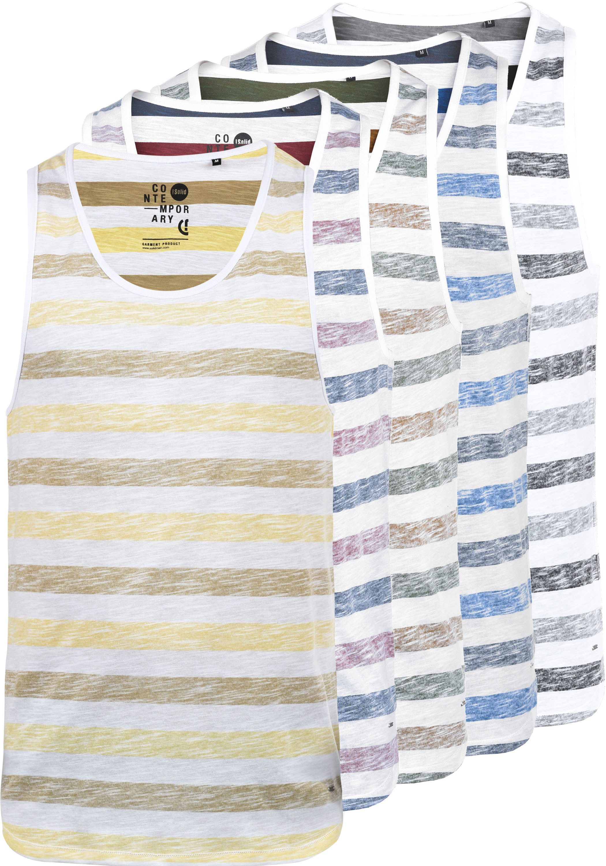 !Solid Tanktop SDMende Ärmelloses Shirt mit Streifen