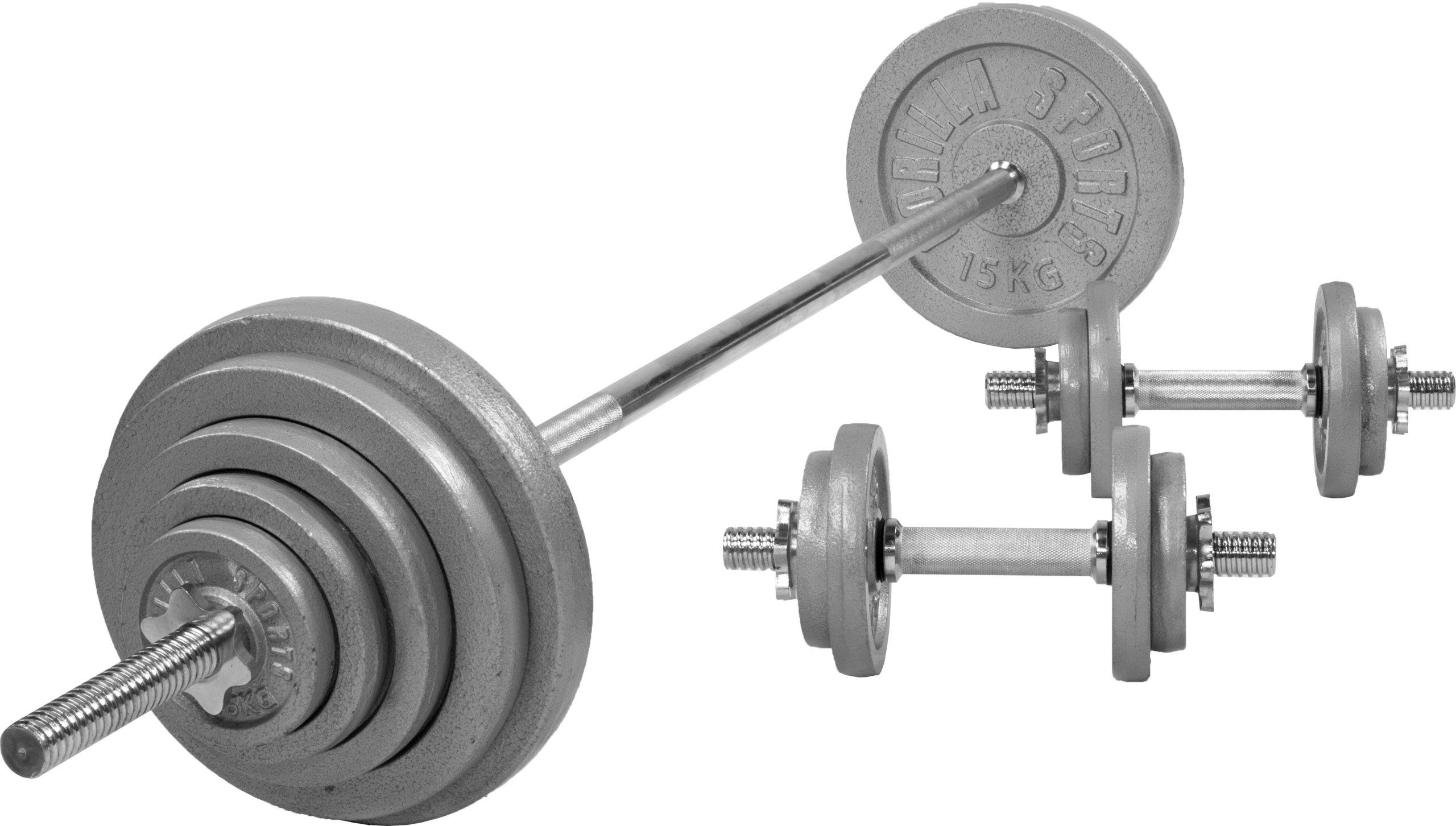 GORILLA SPORTS Hantel-Set Langhantelset Gusseisen 100 kg