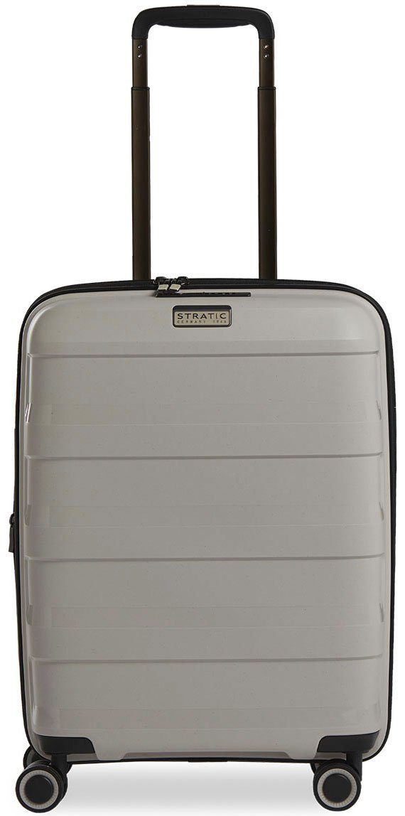 Stratic Hartschalen-Trolley Straw + S, beige, 4 Rollen, Handgepäck Reisekoffer Reisegepäck TSA-Zahlenschloss