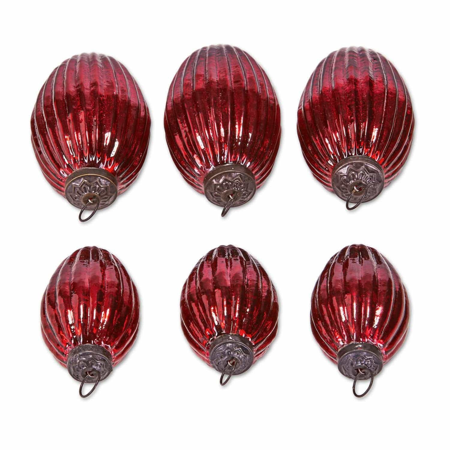Mirabeau Christbaumschmuck Weihnachtsschmuck 6er Set Blavet antikrot, Weihnachtsdekoration