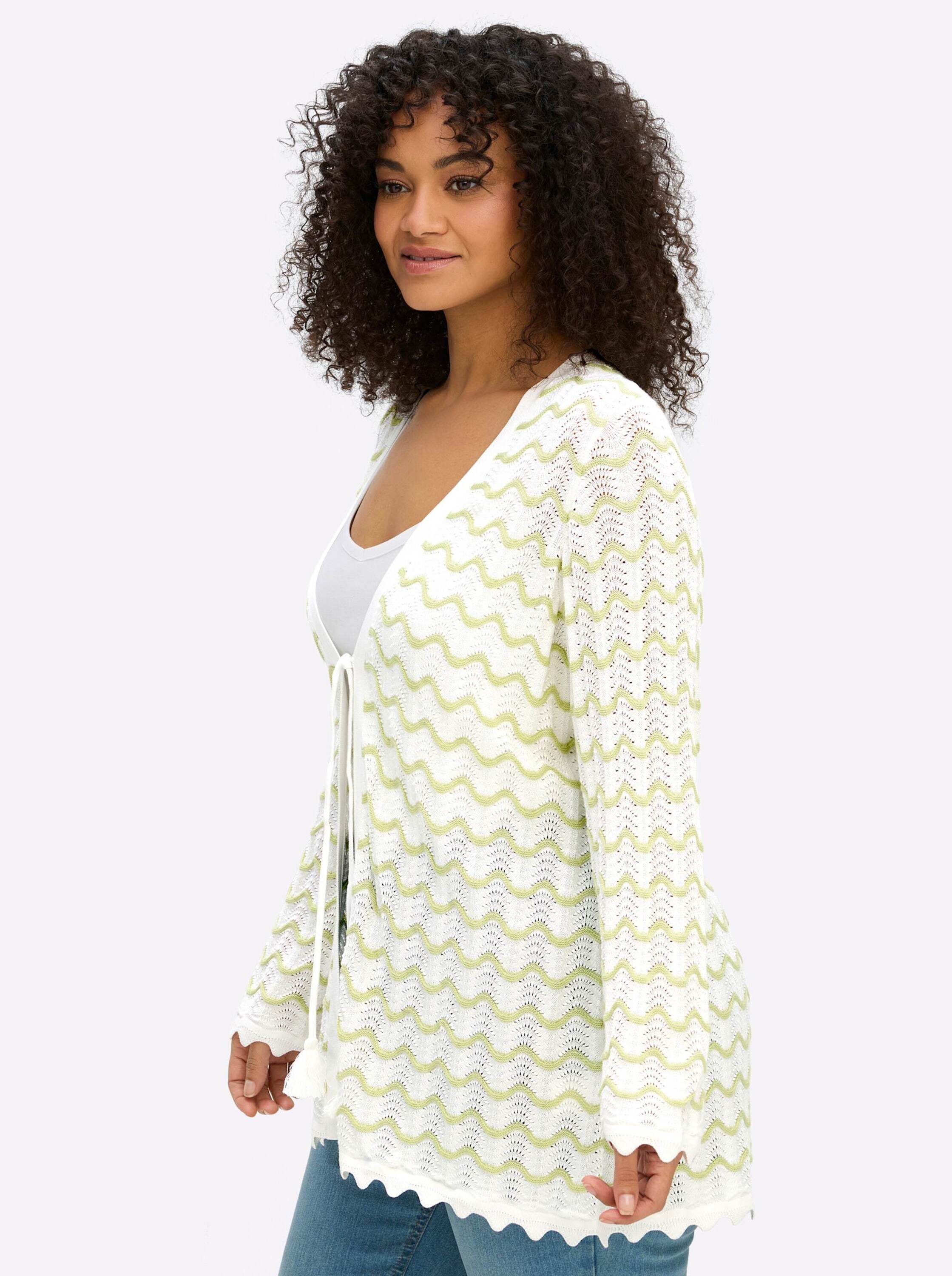 Sheego Strickjacke Cardigan Langarm Ajour