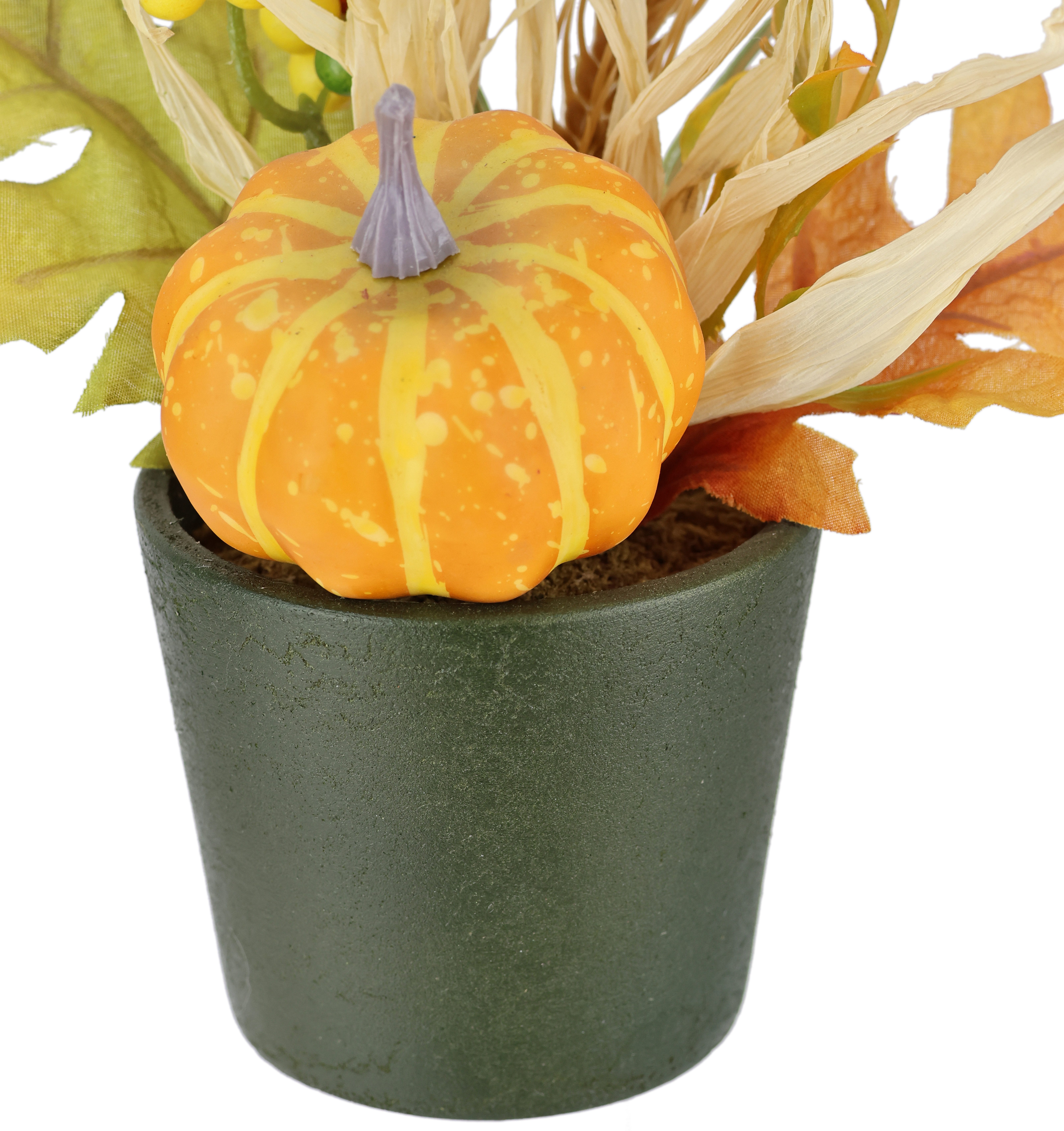 Kunstblume Gesteck Kürbis/Beeren, I.GE.A., Höhe 18 cm, 2er Set im Topf Herbstlaub Dekoblume Herbst-Deko Herbstblume Gesteck – Bild 5 von 5
