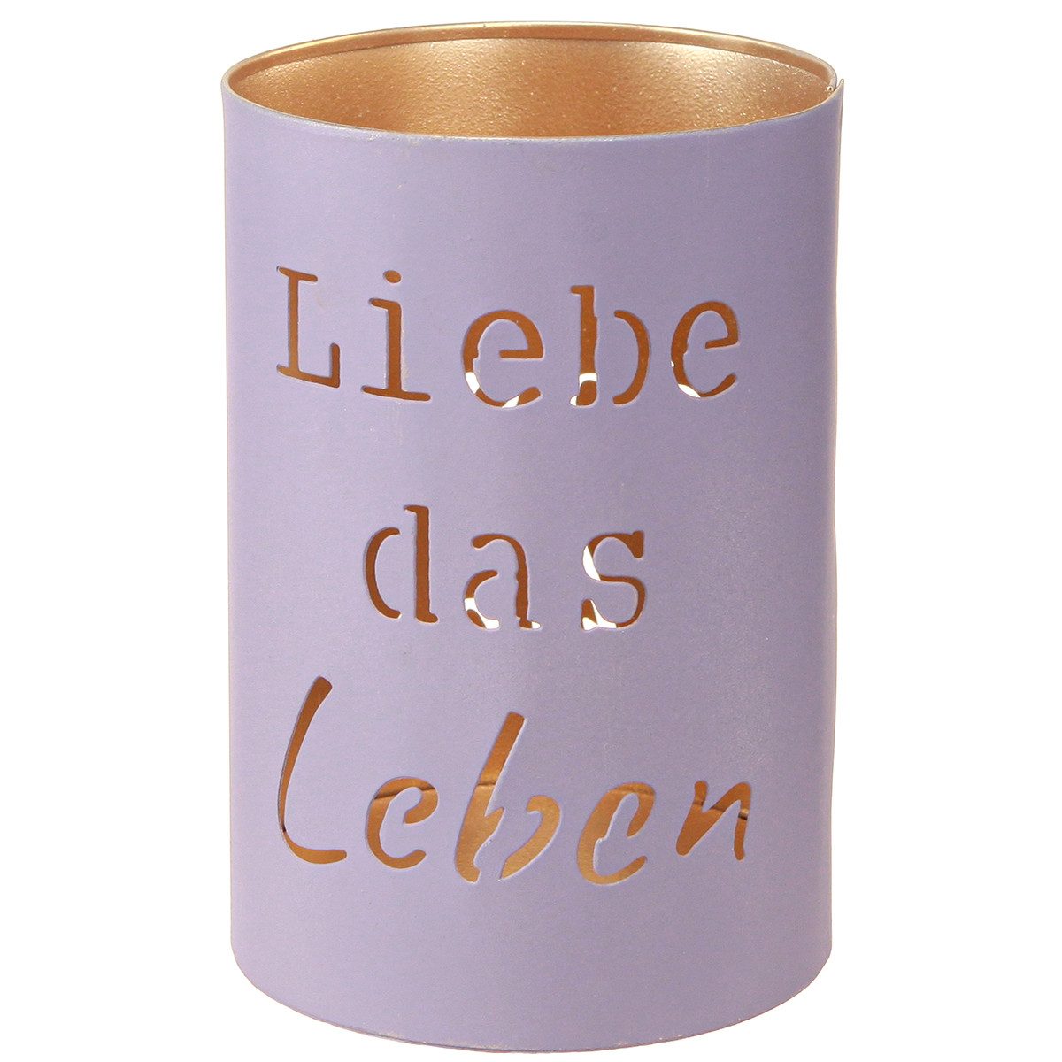 Viana Windlicht Windlicht-Set Grau-Gold „Liebe das Leben“ 3er-Set Deko