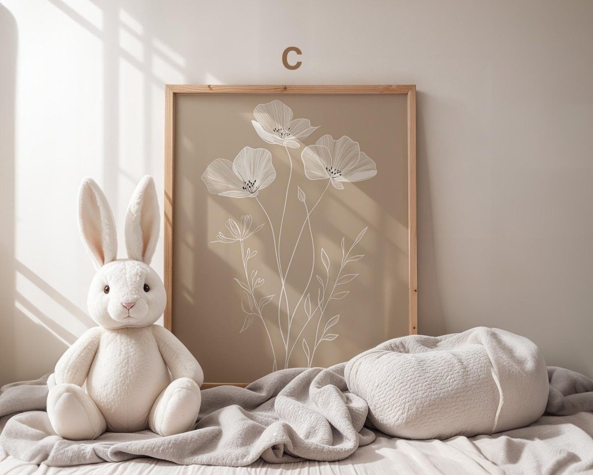 JUSTGOODMOOD Poster Boho Babyzimmer Regenbogen Herzen Blumen Sonne Häuser MutterKind Scand, (1 St) – Bild 4 von 5