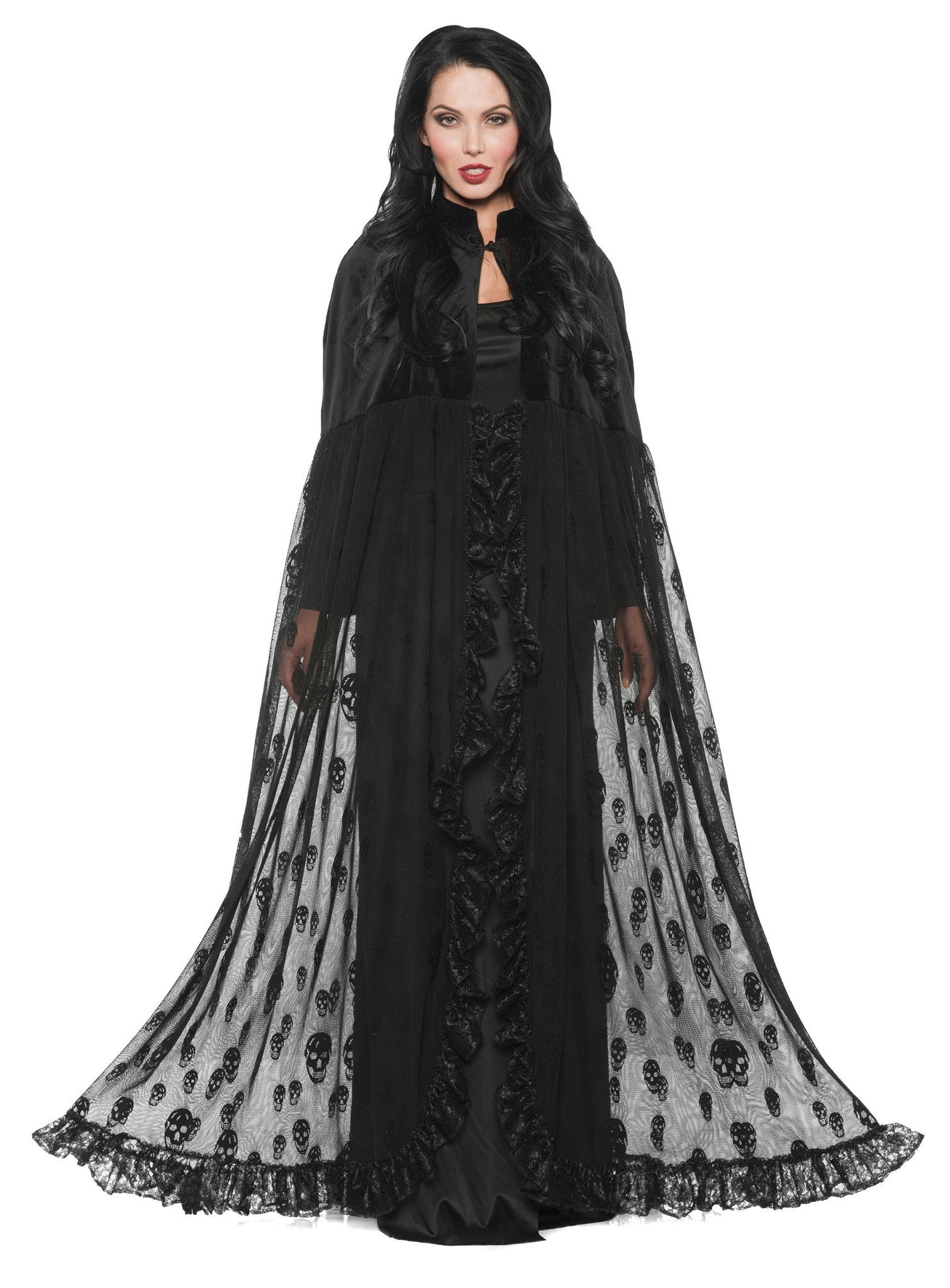 Underwraps Umhang Lady Death Cape Размер M-L für Hexen und Vampire, Faszinierend-düsterer Umhang des Todes