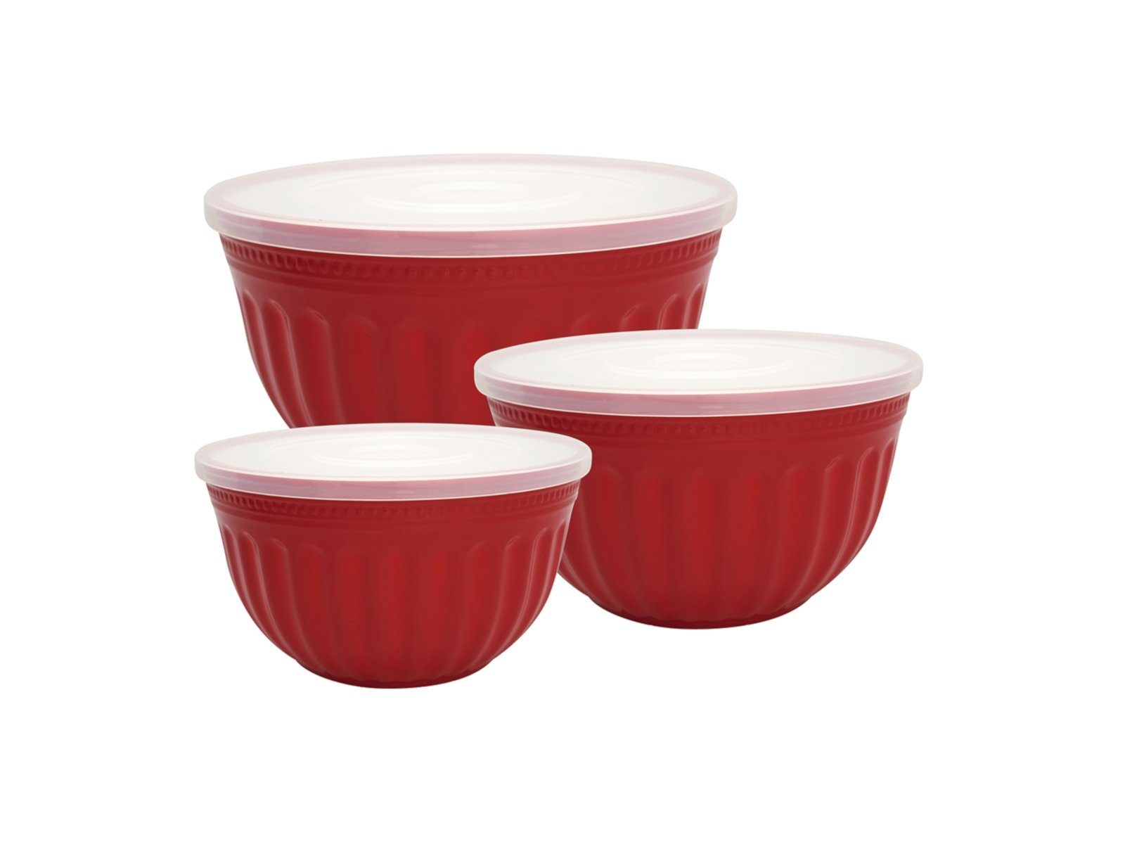 Greengate Schüssel Alice Schüssel mit Deckel red Set3, (Schüsseln & Чаши)
