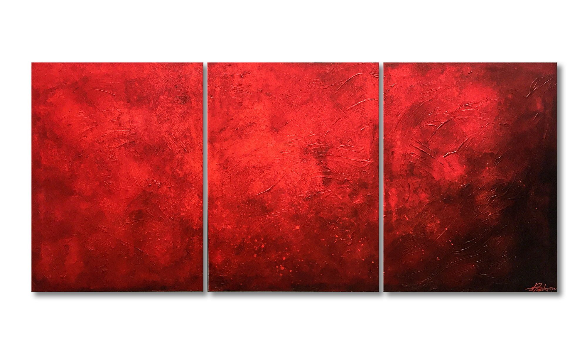 WandbilderXXL Gemälde Red Dream 180 x 80 cm, Abstraktes Gemälde, handgemaltes Unikat