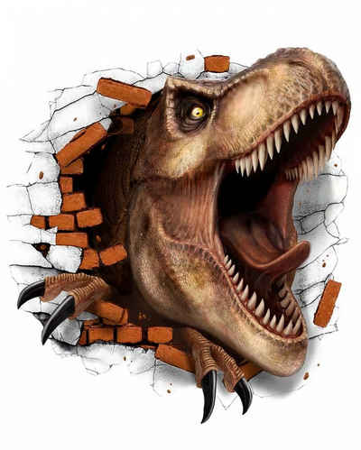 Horror-Shop Hängedekoration T-Rex Dinosaurier Wandtattoo als Deko 70x80 cm