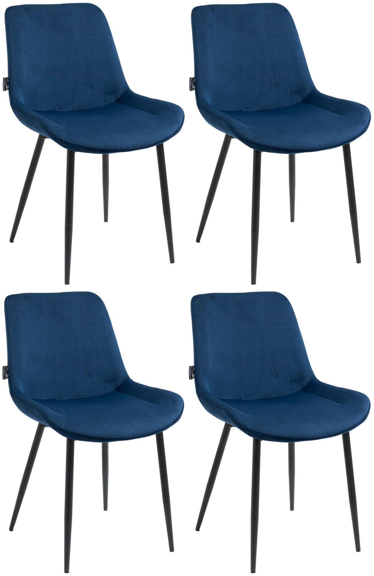 CLP Esszimmerstuhl Victoria (4er Set, 4 St), Polsterung mit Samt-Bezug, Metallgestell