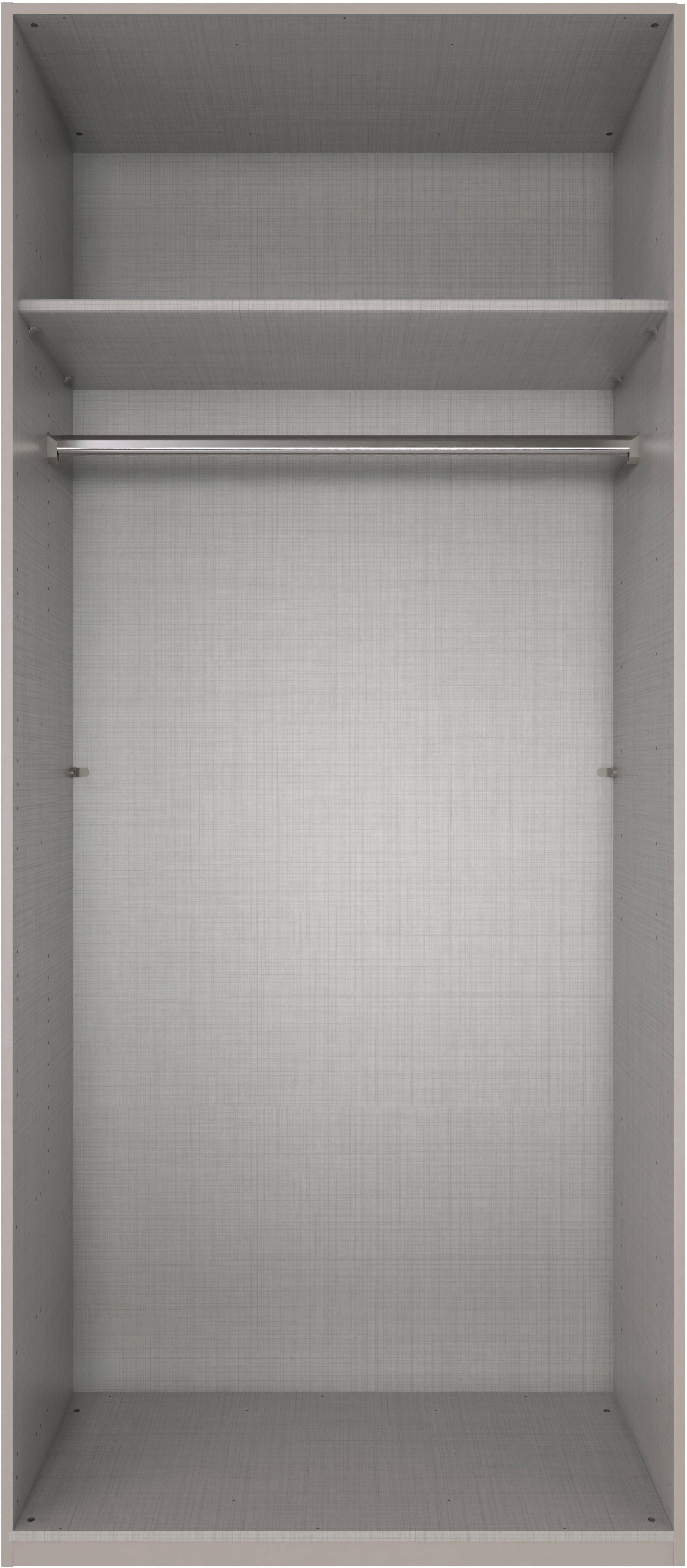 Wimex Kleiderschrank Mugano,in 5 Breiten,2 Höhen,2 Tiefen, viele Farben, Made in Germany (in Basic oder Premium Ausstattung) mit langen Griffen aus Metall, mit oder ohne Spiegel