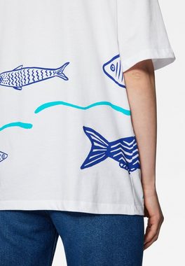 Mavi T-Shirt FISH PRINTED T-SHIRT Maviterranean Top Mit Fisch Print