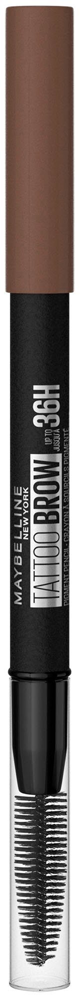 MAYBELLINE NEW YORK Augenbrauen-Stift Tattoo Formel, Brown 36H, 5 Augen-Make-Up wasserfeste Medium mit Brow Bürste