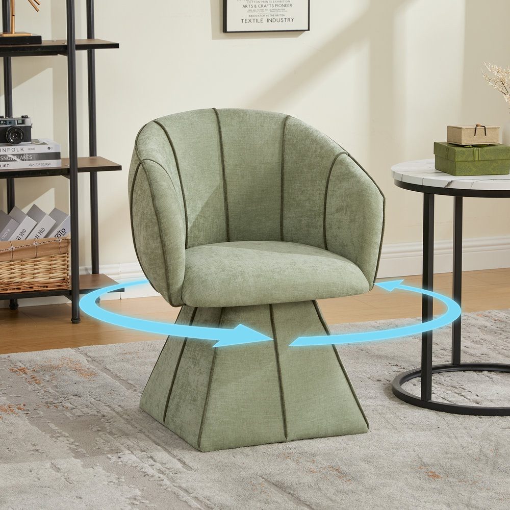 Odikalo Drehstuhl polsterstuhl, Schminkstuhl aus Chenille-Stoff Ergonomisch geformt (Bürostuhl mit hoher Rückenlehne, geeignet für Erwachsene und Jugendliche, für Schlafzimmer, Wohnzimmer und Büro)