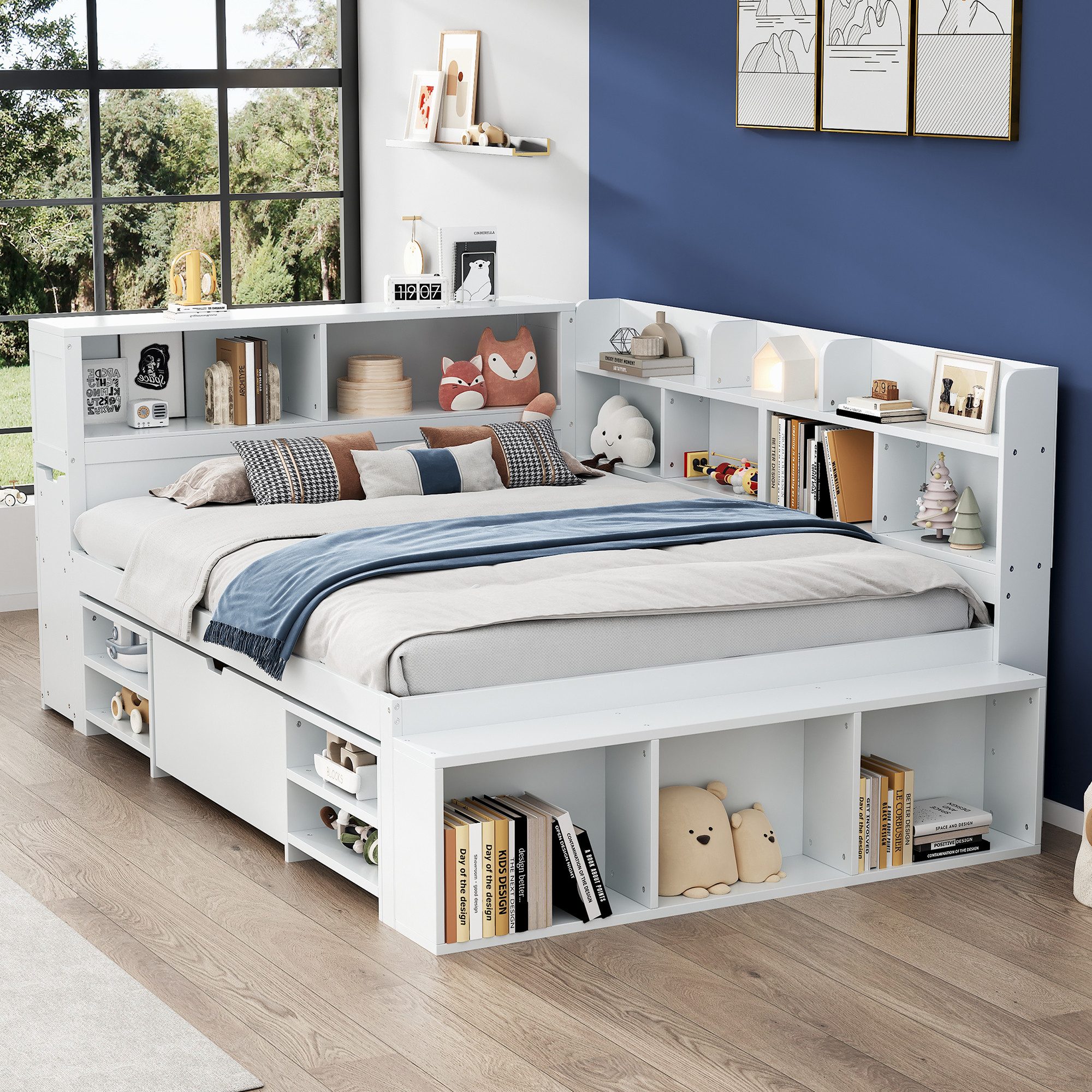 MODFU Kinderbett Einzelbett (Multifunktionales Kinderbett, mit Lattenrost, günstig online kaufen