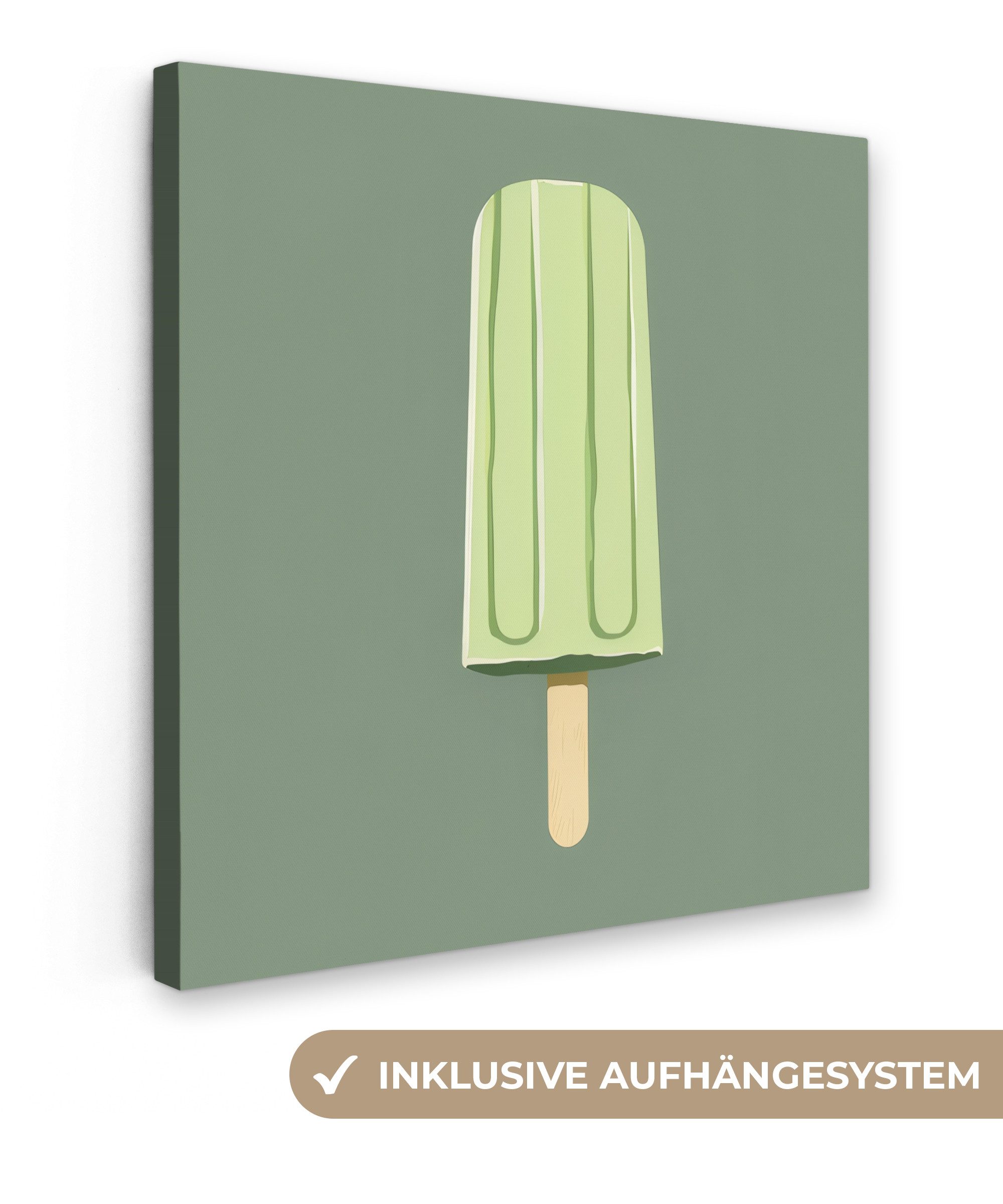 OneMillionCanvasses® Leinwandbild Grün - Wassereis - günstig online kaufen