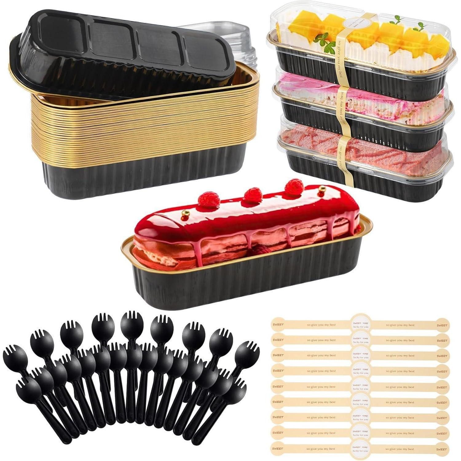 LuxusKollektion Muffinform Kuchenform Mini Muffinförmchen Aluminium 200ml 30Stk Schwarz 30PCS