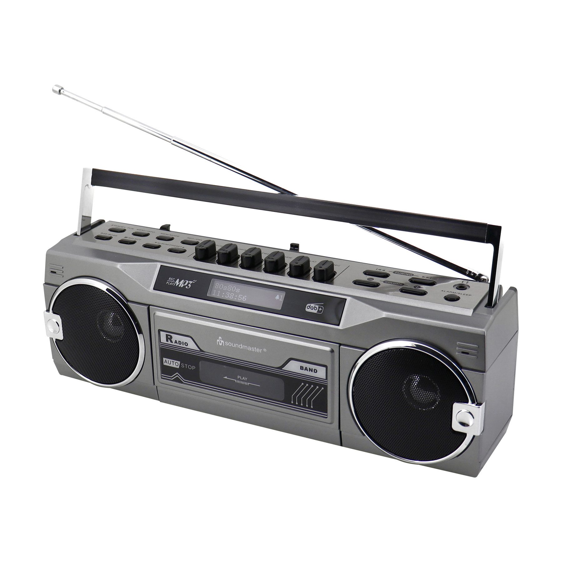 Soundmaster SOUNDMASTER DAB+/FM Retro Radiokassettenrekorder SRR80TI, USB/SD, BT Boombox