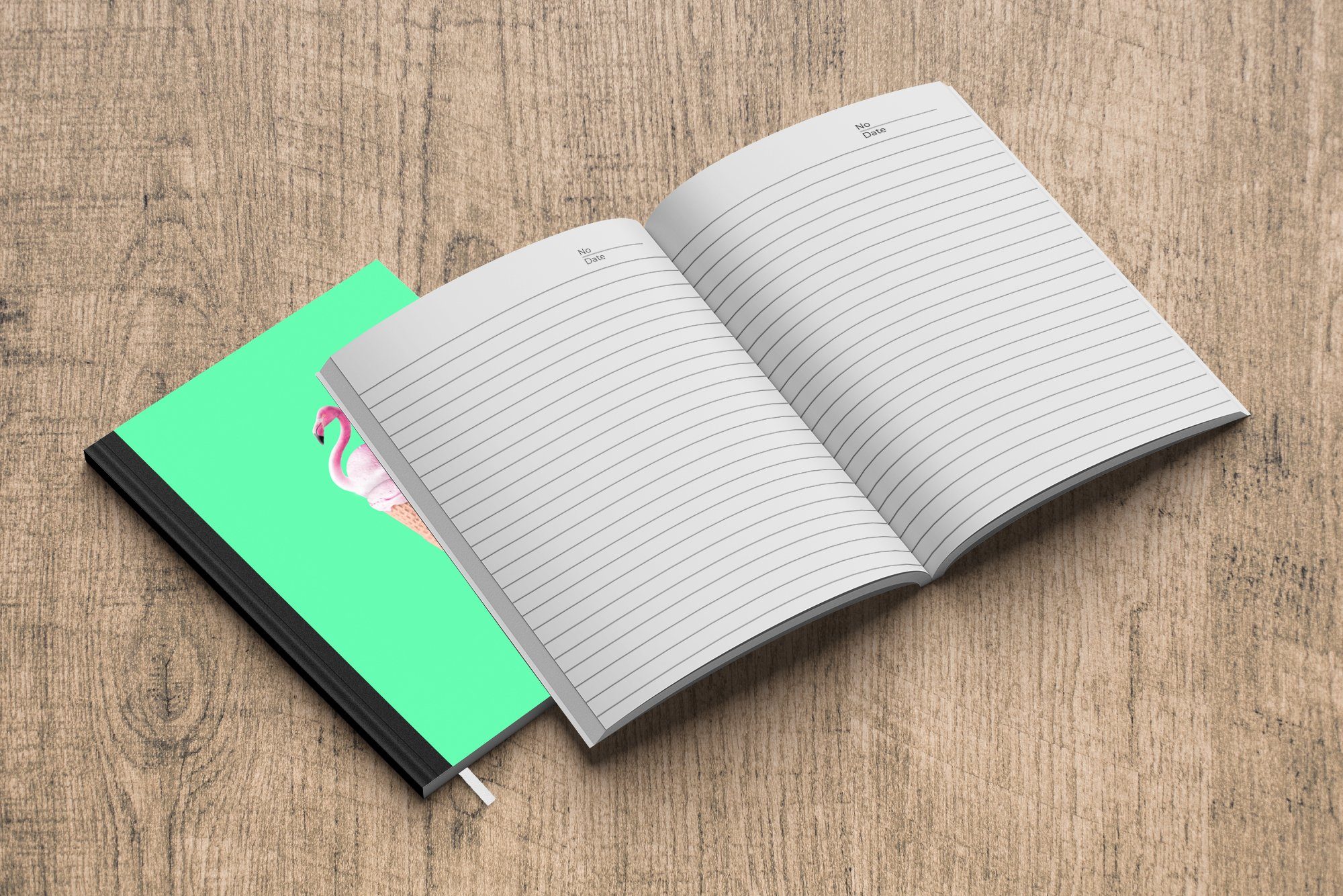Grün, - Flamingo Eiscreme Haushaltsbuch - A5, Seiten, Journal, MuchoWow Rosa Merkzettel, 98 Notizbuch - - Tagebuch, Notizheft, Eistüten