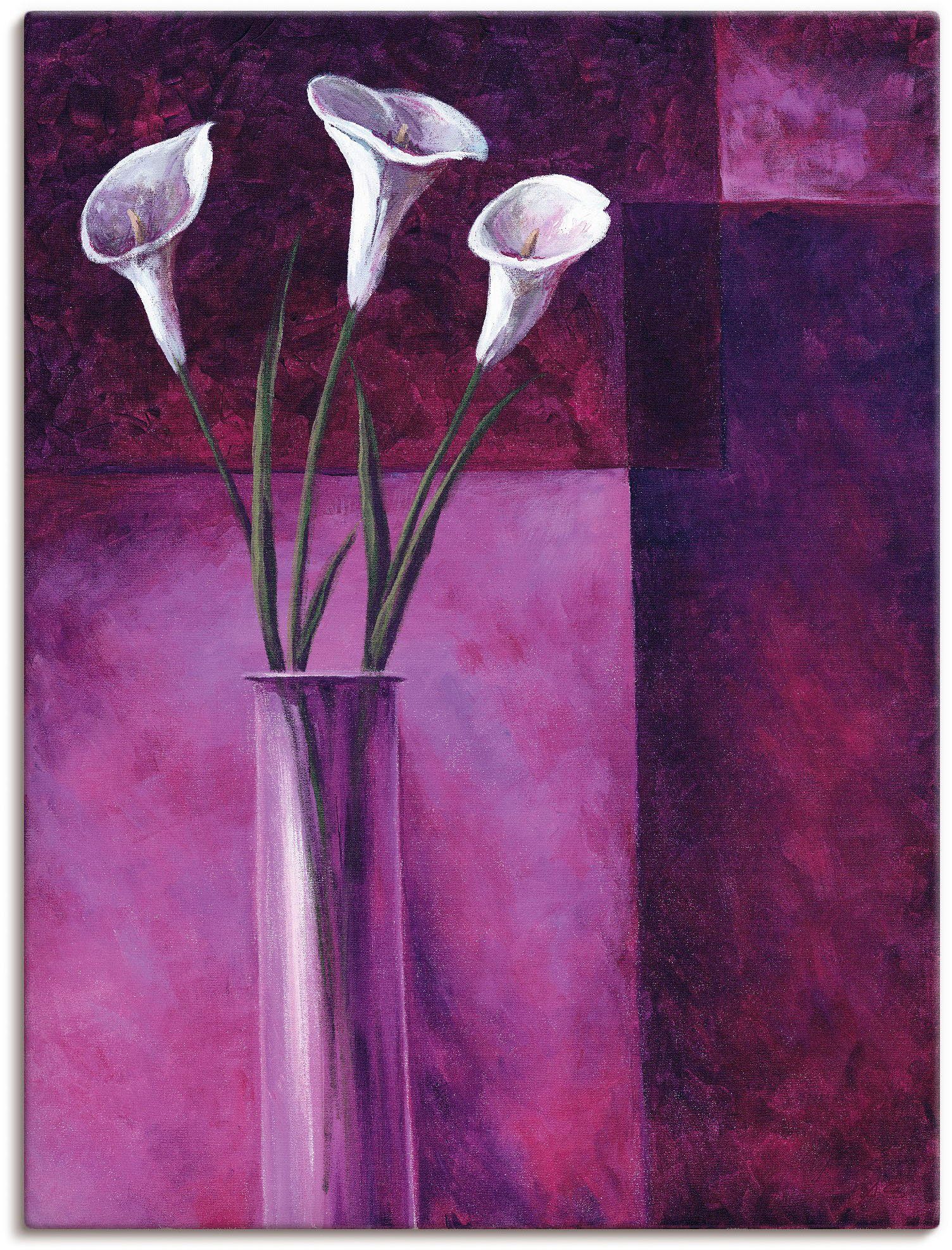 Artland Wandbild Callas Lila, Blumen (1 St), als Alubild, Outdoorbild, Leinwandbild in verschied. Größen