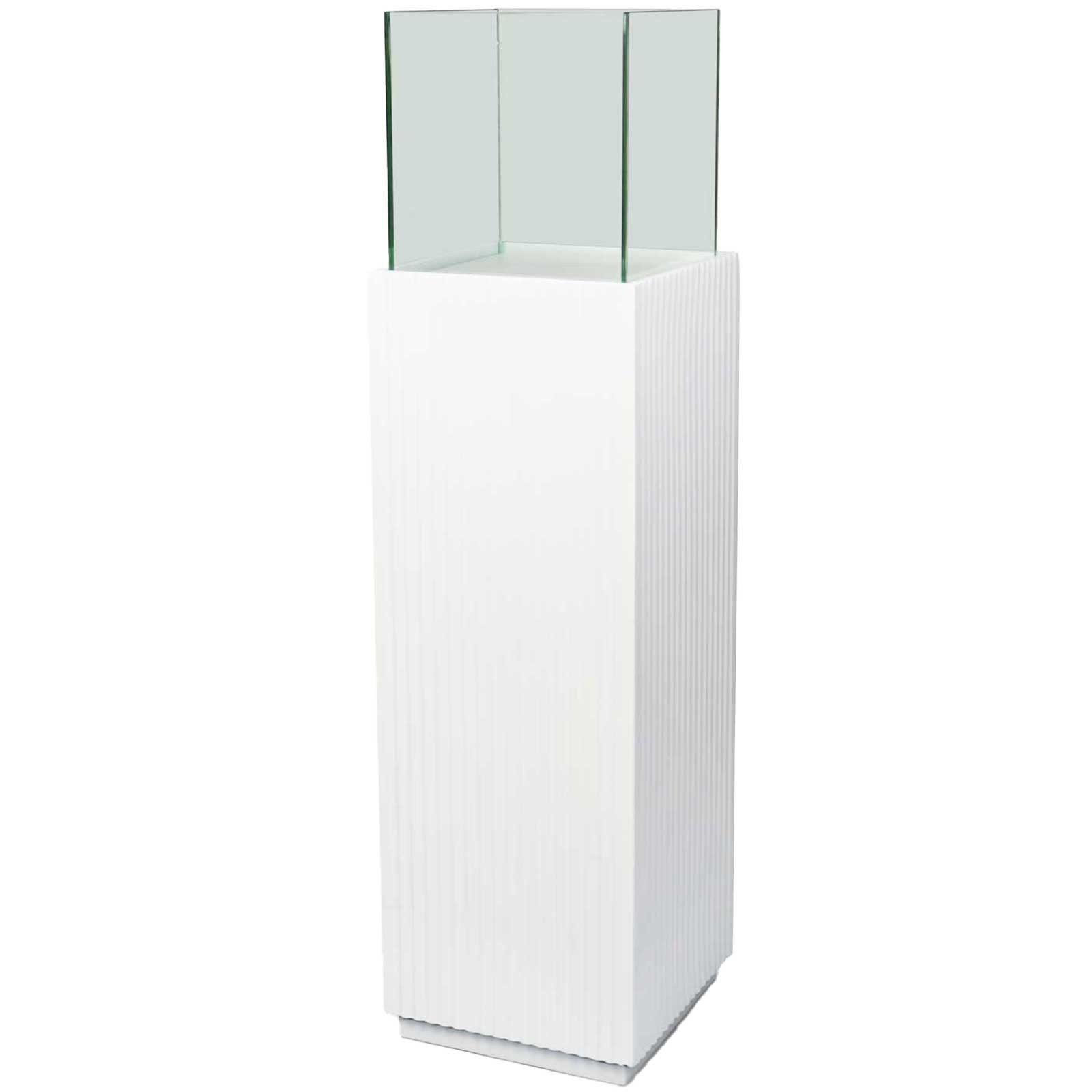 VIVANNO Bodenwindlicht Fiberglas CANDELA Rechteckig - Skandiweiß Matt (1 St), 27x27x100 cm