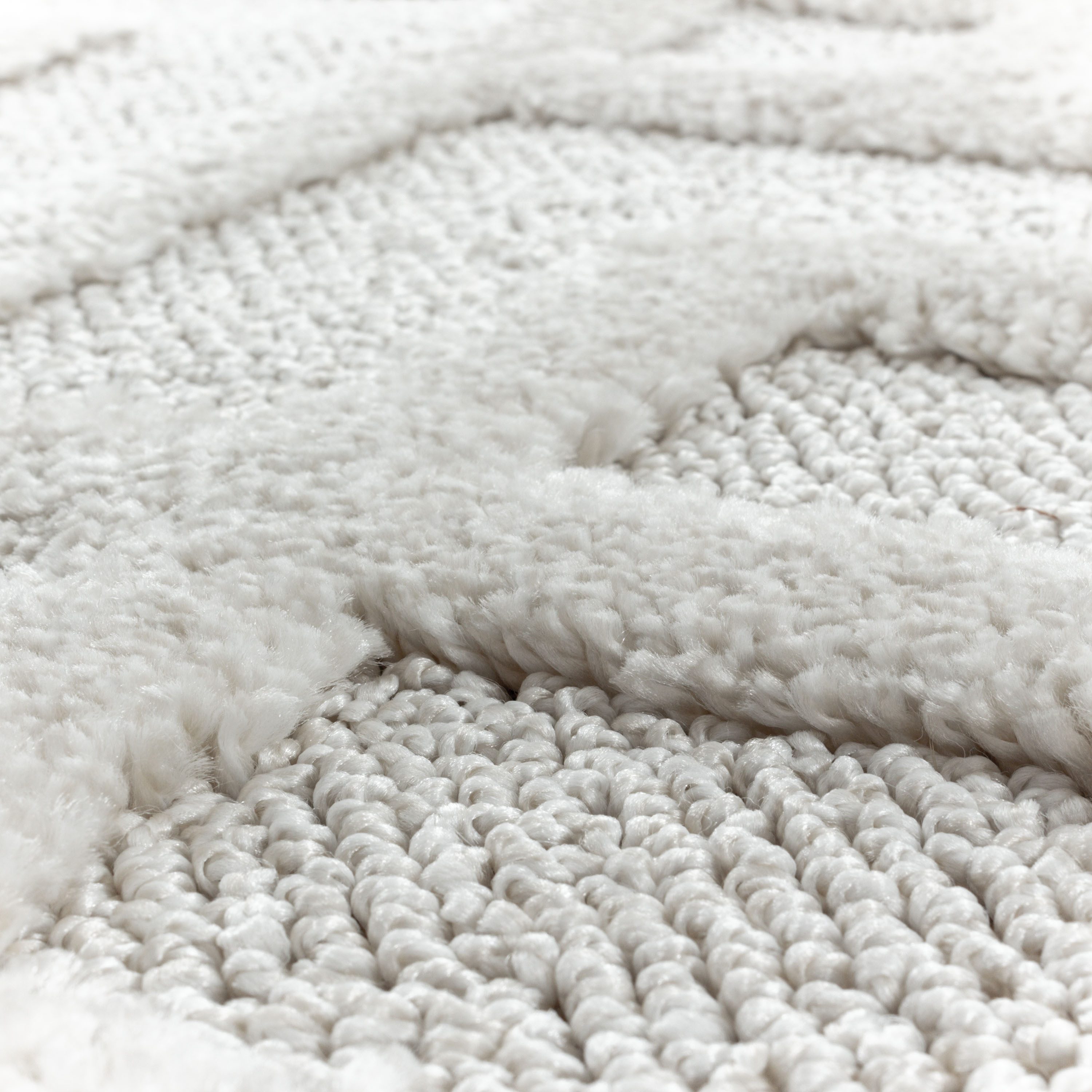 Carpettex Hochflor-Bettumrandung Geometrisch Design, Höhe 20 mm, (Bett-Set, 3-tlg., Bettvorlage), Schlafzimmer Teppich Bettumrandung Läufer Set 3 teilig