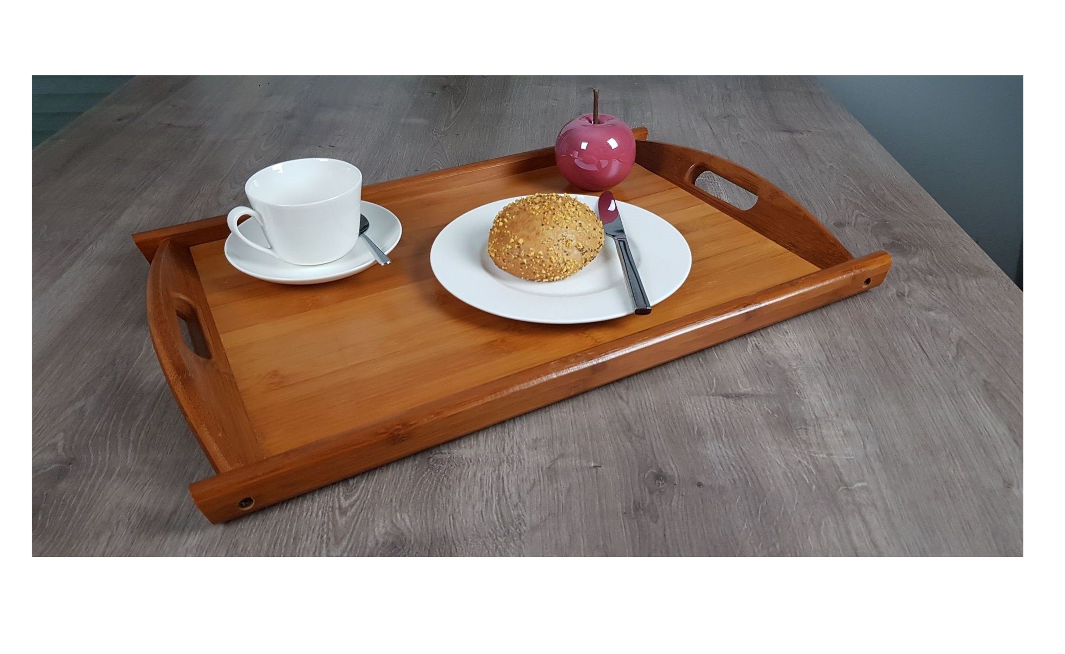 GartenHero Tablett Tablett Holz Serviertablett Frühstückstablett  Kellnertablett Serving Plate Brett, Holz