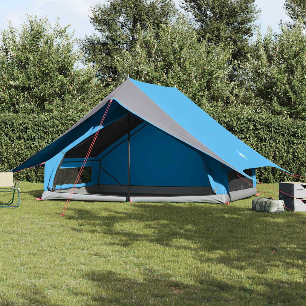 vidaXL Tunnelzelt Familienzelt mit Dach Blau und Grau 315 x 286 x 200 cm, (1 tlg)