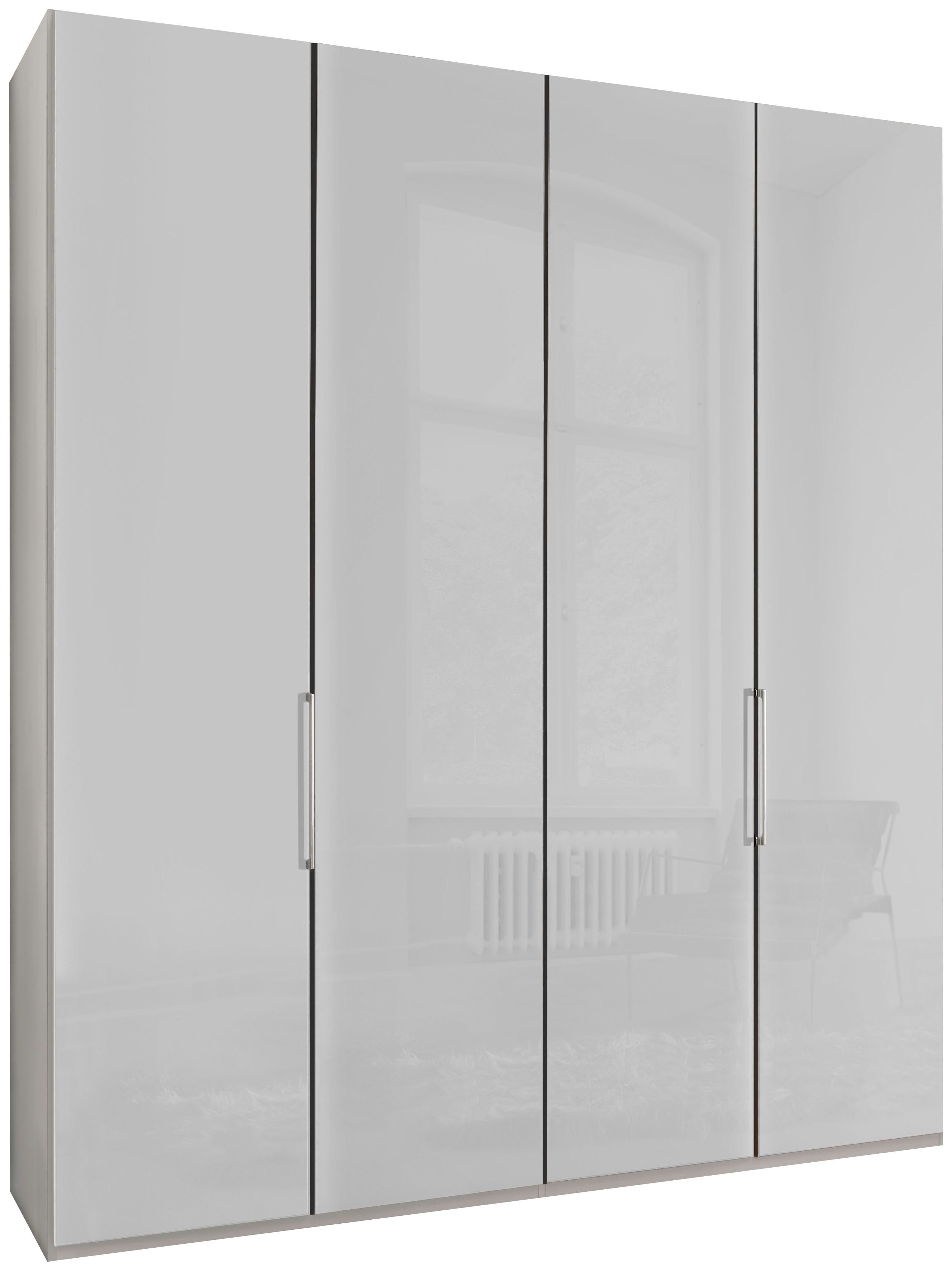 WIEMANN Kleiderschrank Monaco, Made in Germany, edle Glasfront, in verschiedenen Farben, hochwertige Beschlägen inkl. Dämpfung