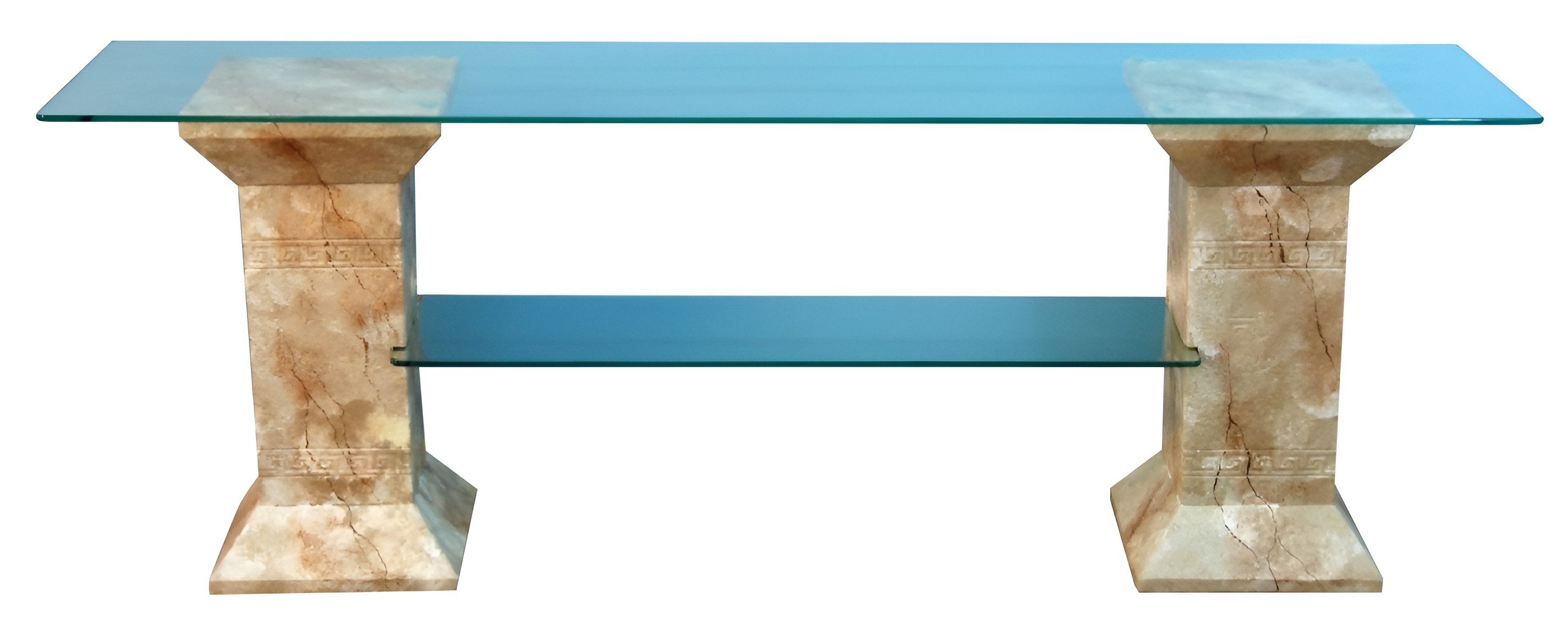 Xlmoebel Glastisch Neues Design-Vitrinenregal aus Glas für das Wohnzimmer im Stil (Regal mit Taler Material: Acryl 56 cm Höhe), Hergestellt in Europa