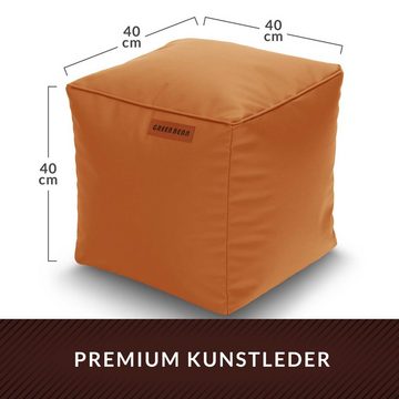 Green Bean Pouf Sitzpouf aus Kunstleder in 3 Farben (40x40x40cm EPS Perlen befüllt, abwaschbarer Bezug, Indoor & Outdoor), Sitzwürfel Sitzkissen Hocker Sitzhocker