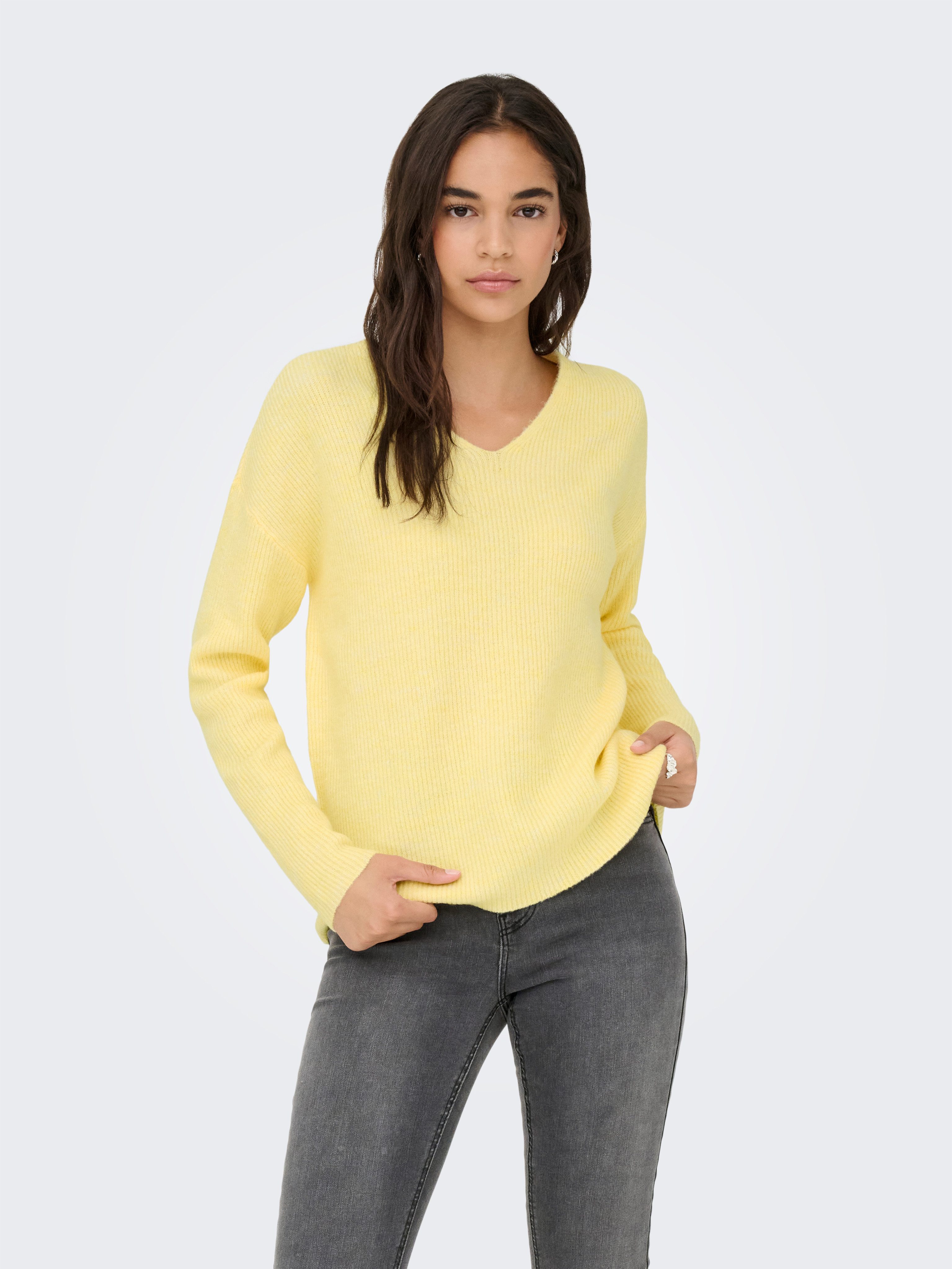 ONLY V-Ausschnitt-Pullover ONLCAMILLA V-NECK L/S PULLOVER KNT NOOS