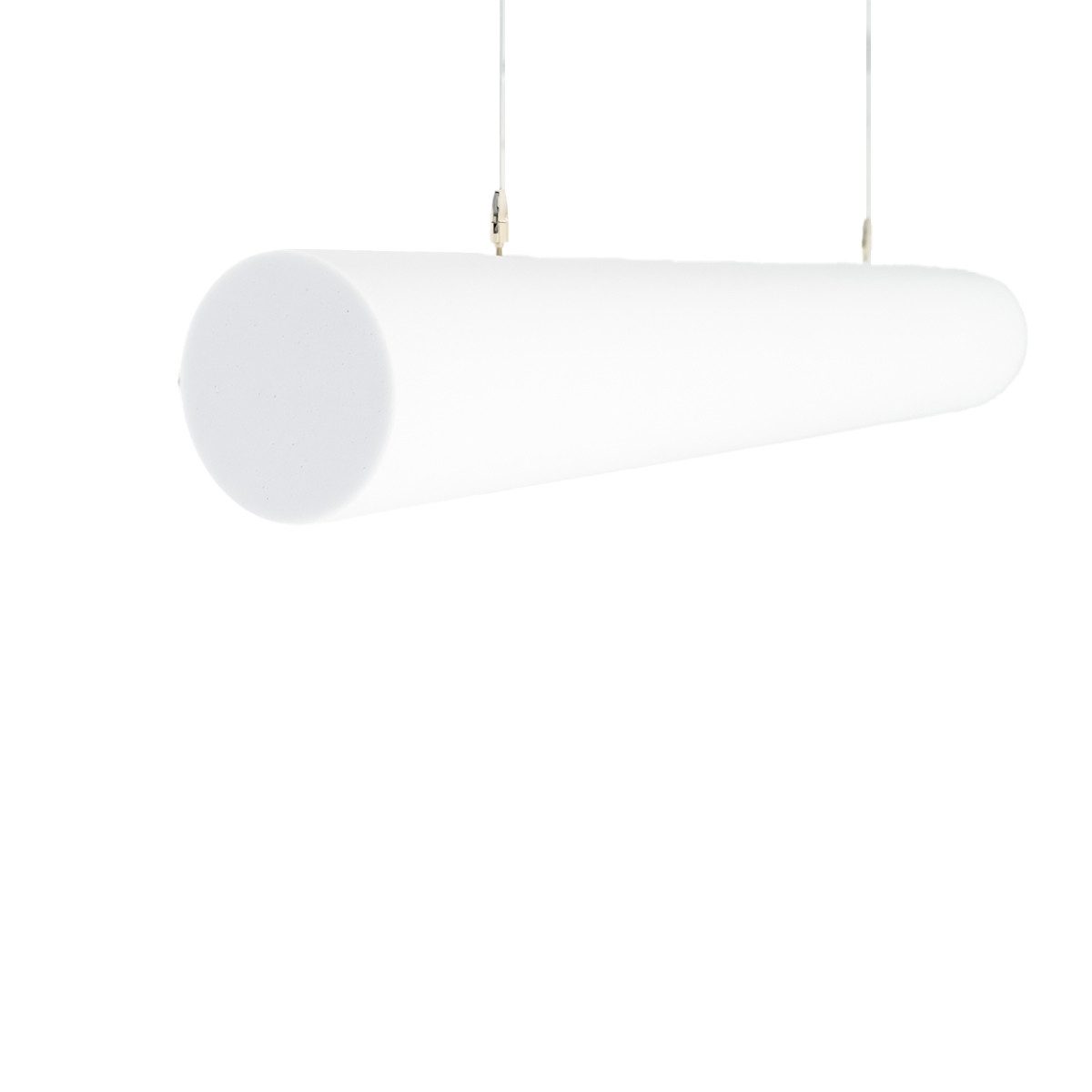 Quiet Please Deckenpaneel Basotect® Schallabsorber 100x15x15cm weiss Zylinder mit Abhängeset Sch, (1-tlg) 1000 x 150 x 150 mm [L x B x H]