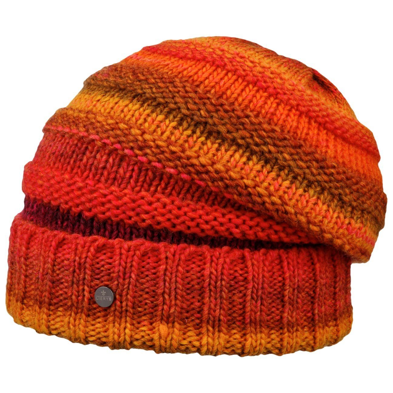 Lierys Beanie (1-St) Herrenmützen mit Umschlag, Made in Germany pink-orange