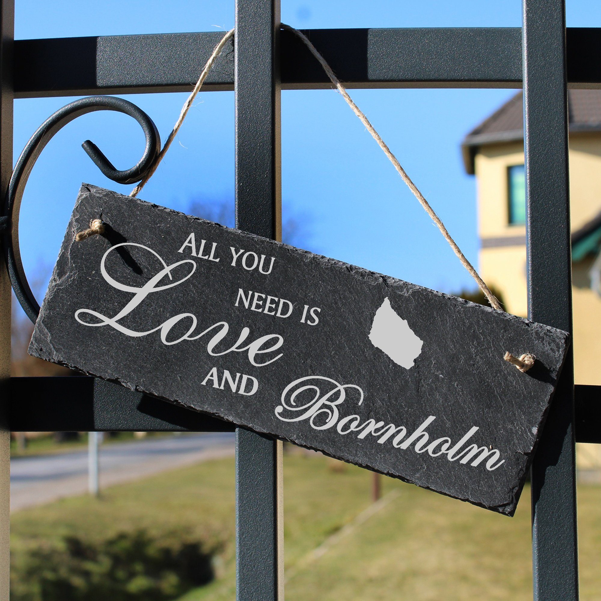 Dekolando Hängedekoration Insel need All Bornholm Bornholm you and is Love 22x8cm