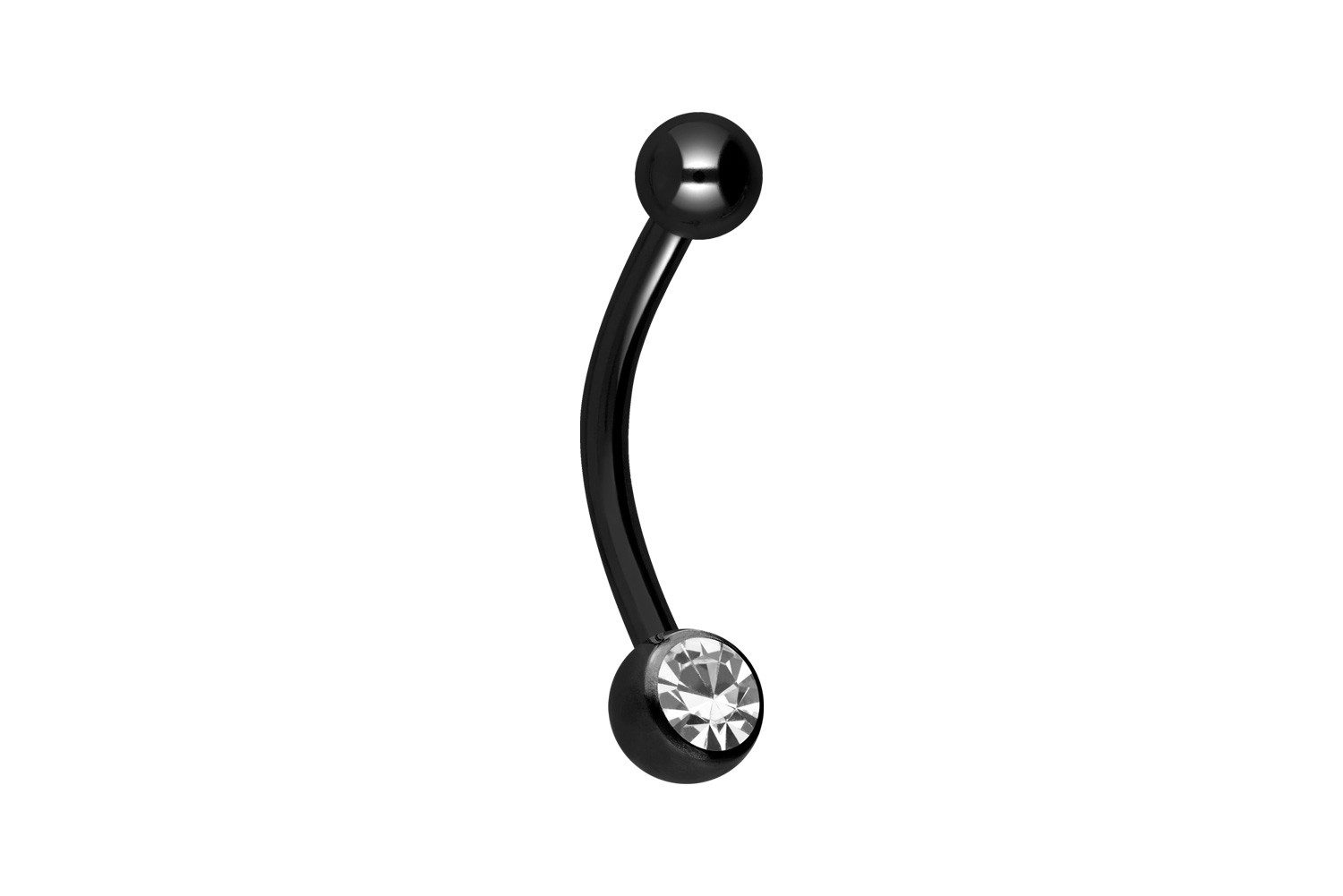 PIERCINGLINE Bauchnabelpiercing Chirurgenstahl Mini Bananabell KRISTALL (Bananabells, 1-tlg)