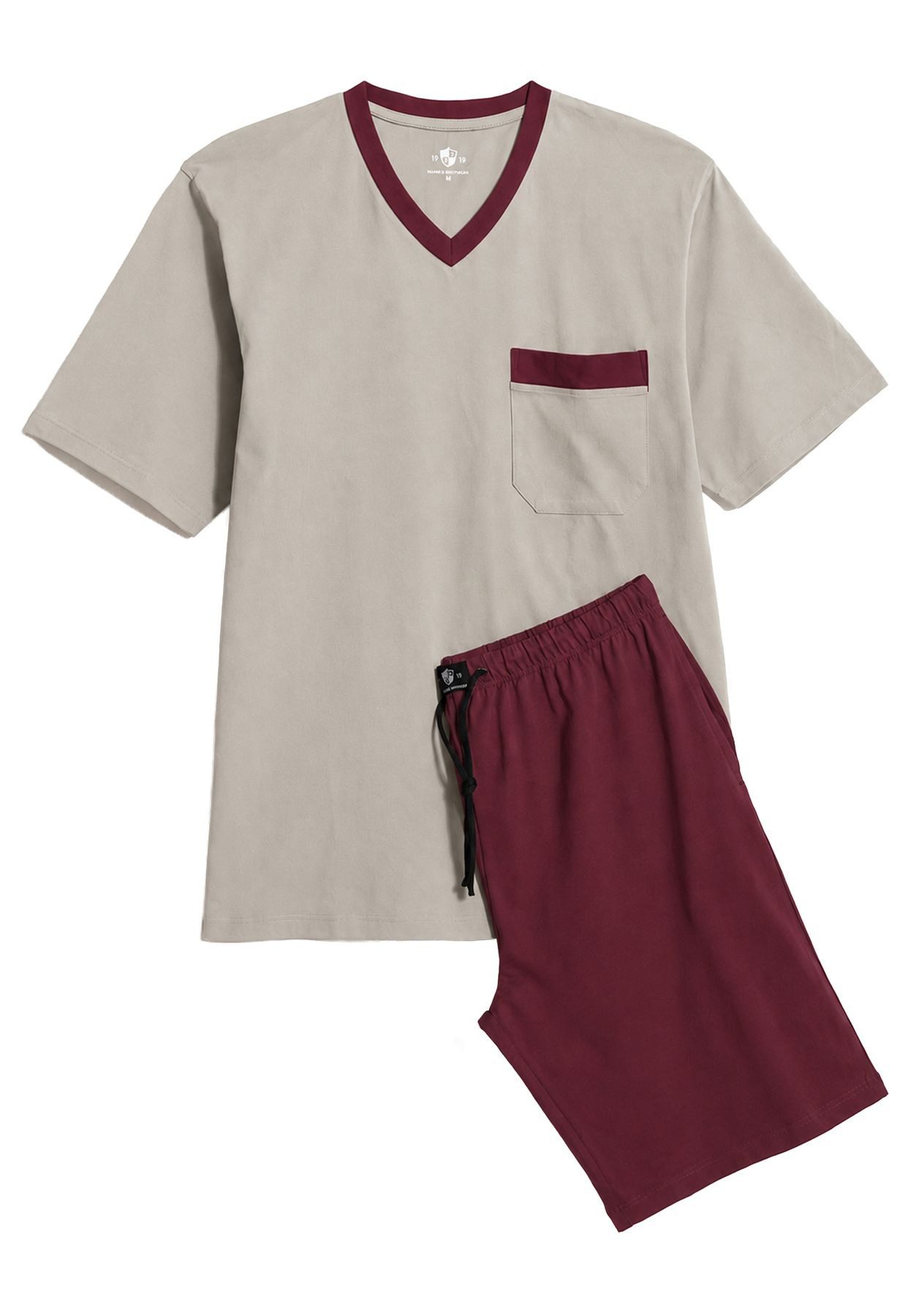 HAASIS Bodywear 1919 Pyjama Herren Shorty 77113912-XL (1 tlg) Shorty, V-Hals, Brusttasche