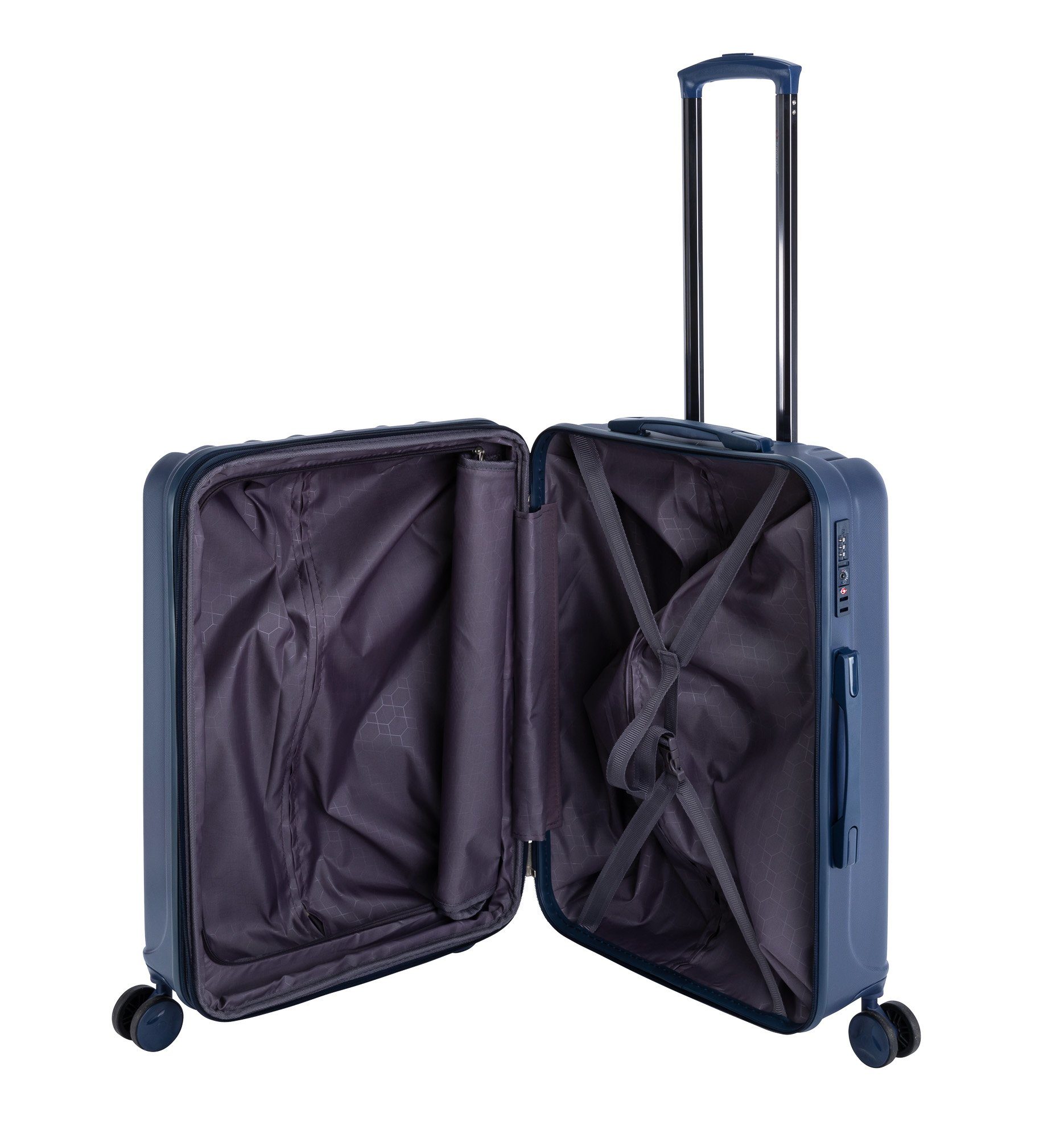 Travelhouse Hartschalen-Trolley Porto, 4 Rollen, Dehnfalte +15% Volumen, robuste Reißverschlüsse, große Rollen