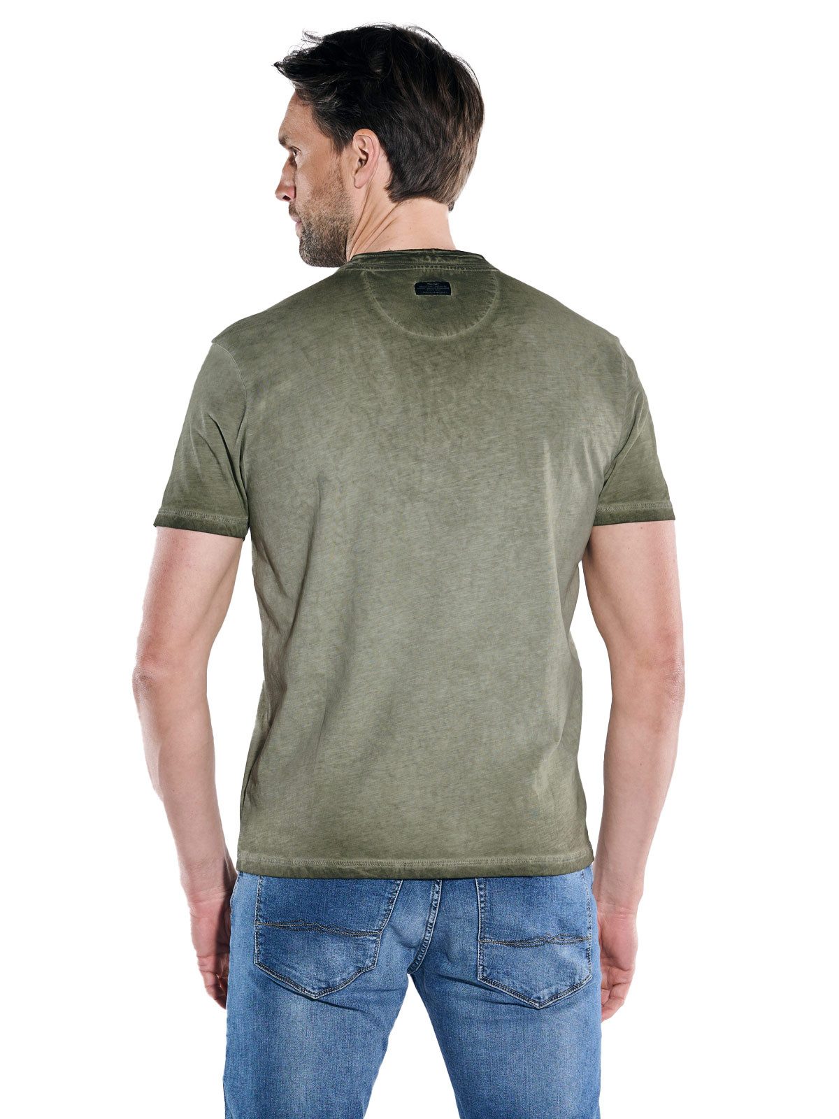Engbers T-Shirt Herren Henley-Shirt uni, Khaki günstig online kaufen
