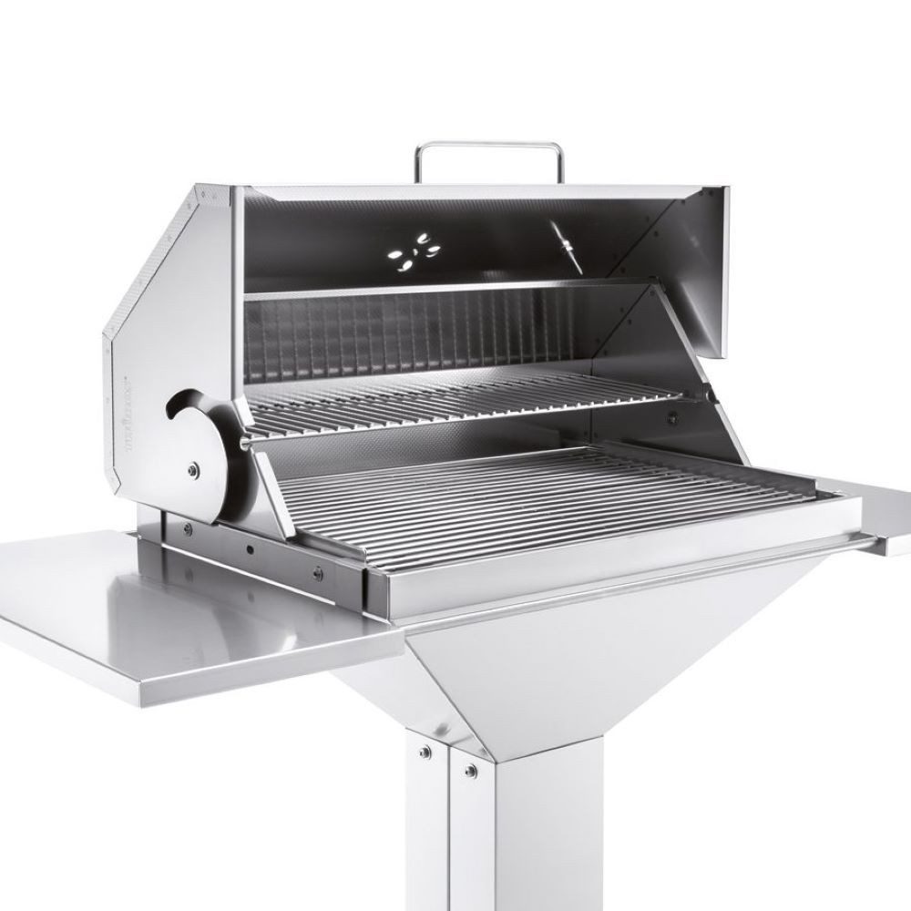 Thüros Holzkohlegrill T4 BBQ Station 40 x 60 cm, inkl. Schwenkhaube, Ablagen & Warmhalterost