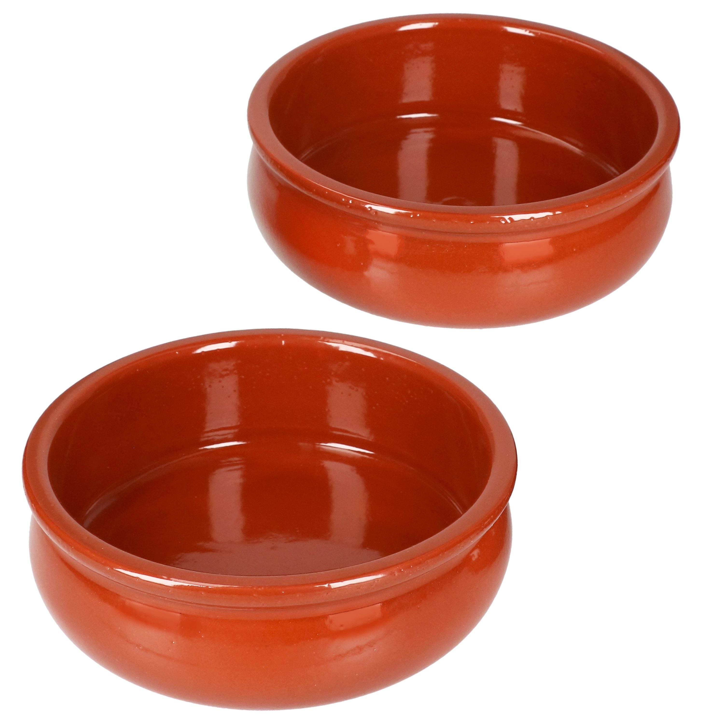 MamboCat Tapas-Schale 2x BERLIN Cazuela Schale bauchig Ø15,7cm Tonware Gr. M mediterran, Ton