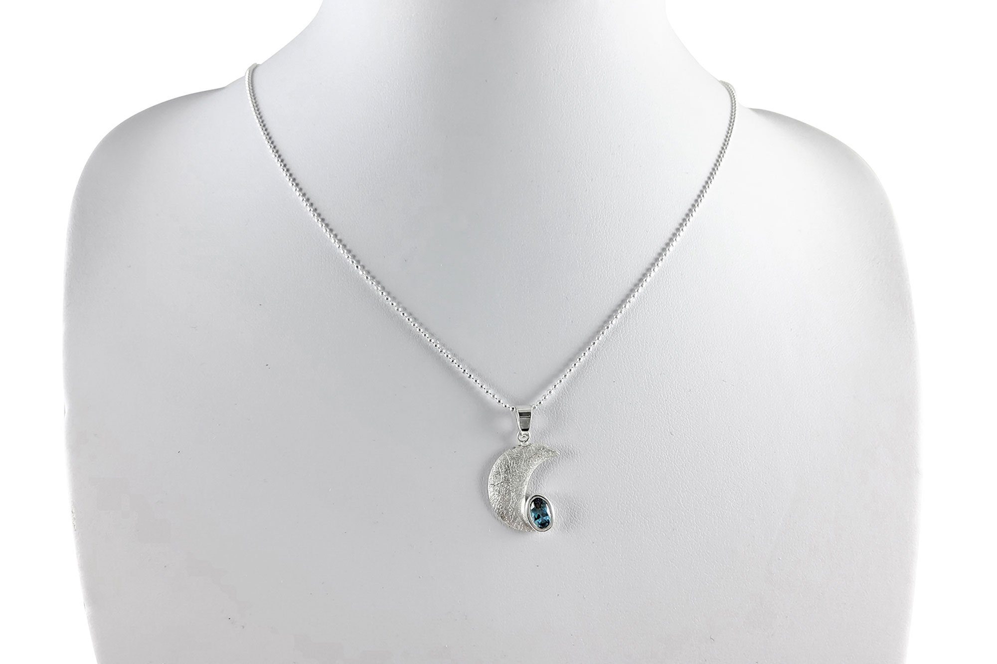 ALUNA Kettenanhänger Silber 925 Aquamarin Anhänger facettiert (inklusive Sc günstig online kaufen